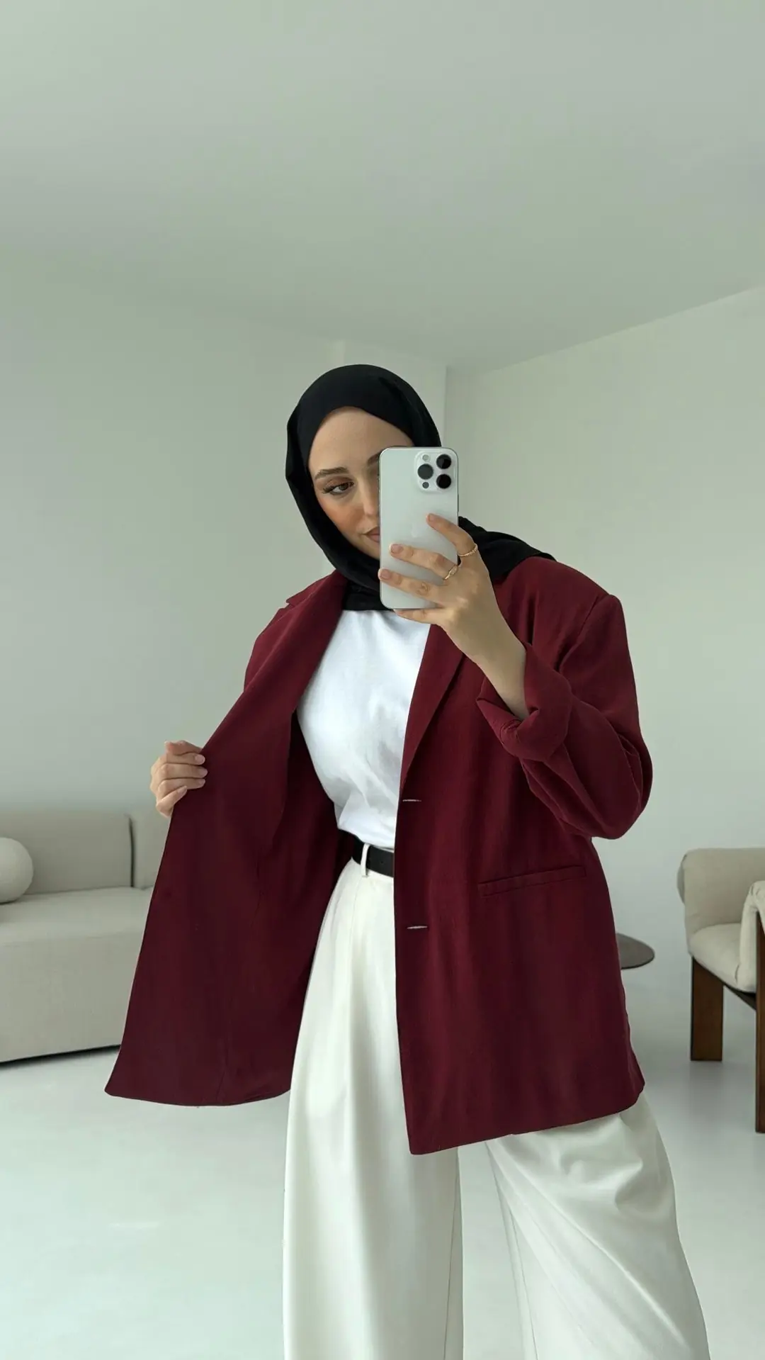 Astarsız Yazlık Keten Ceket Bordo