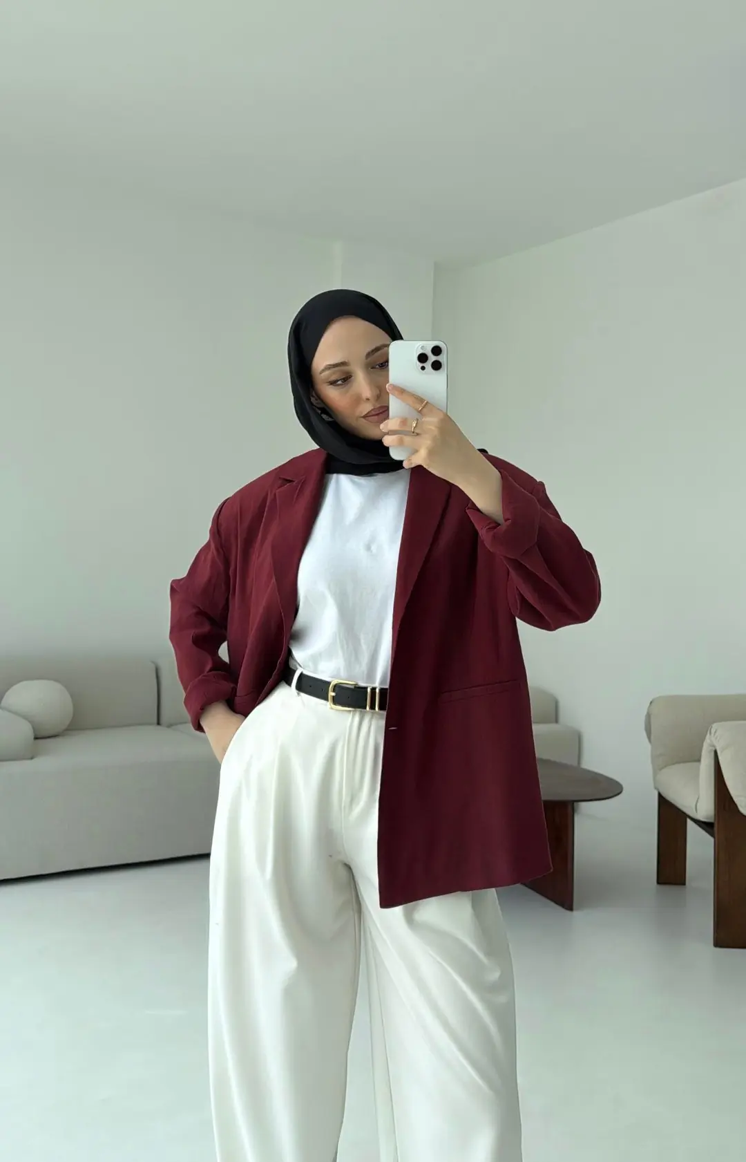 Astarsız Yazlık Keten Ceket Bordo