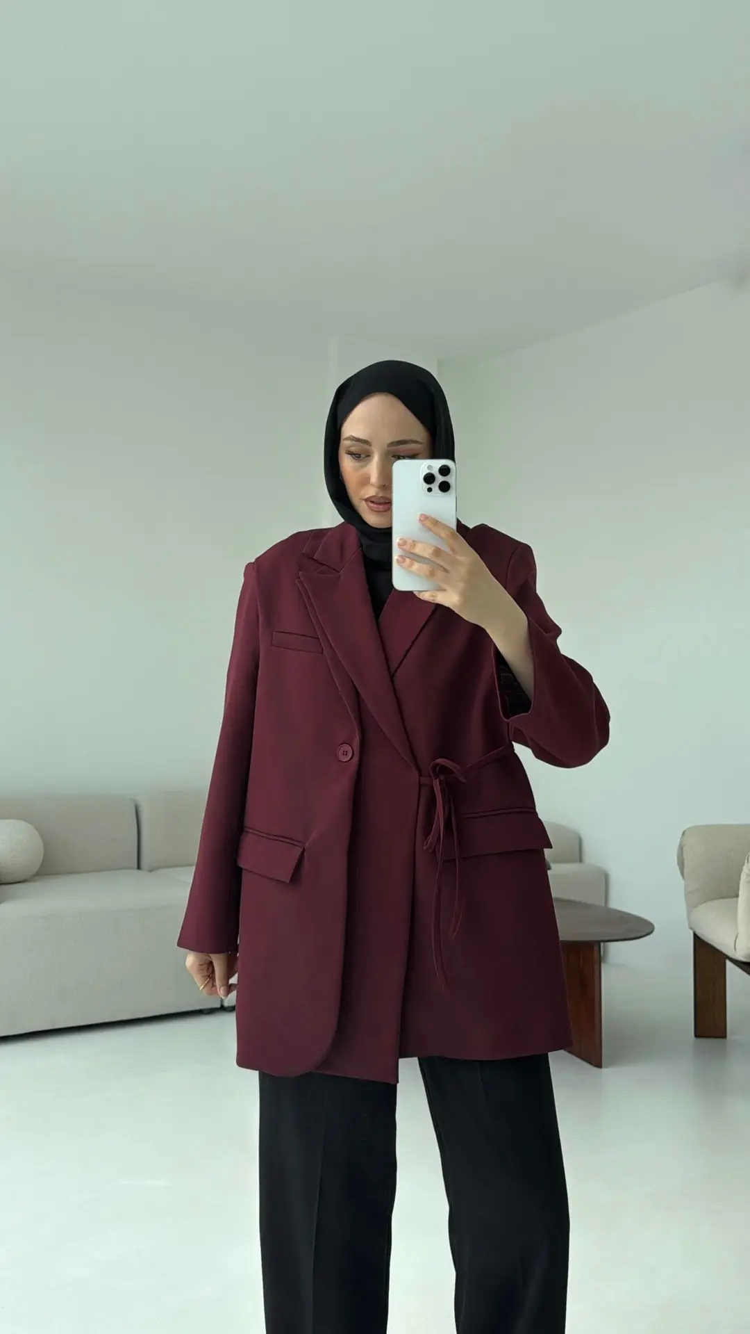 Tasarım Blazer Ceket Bordo