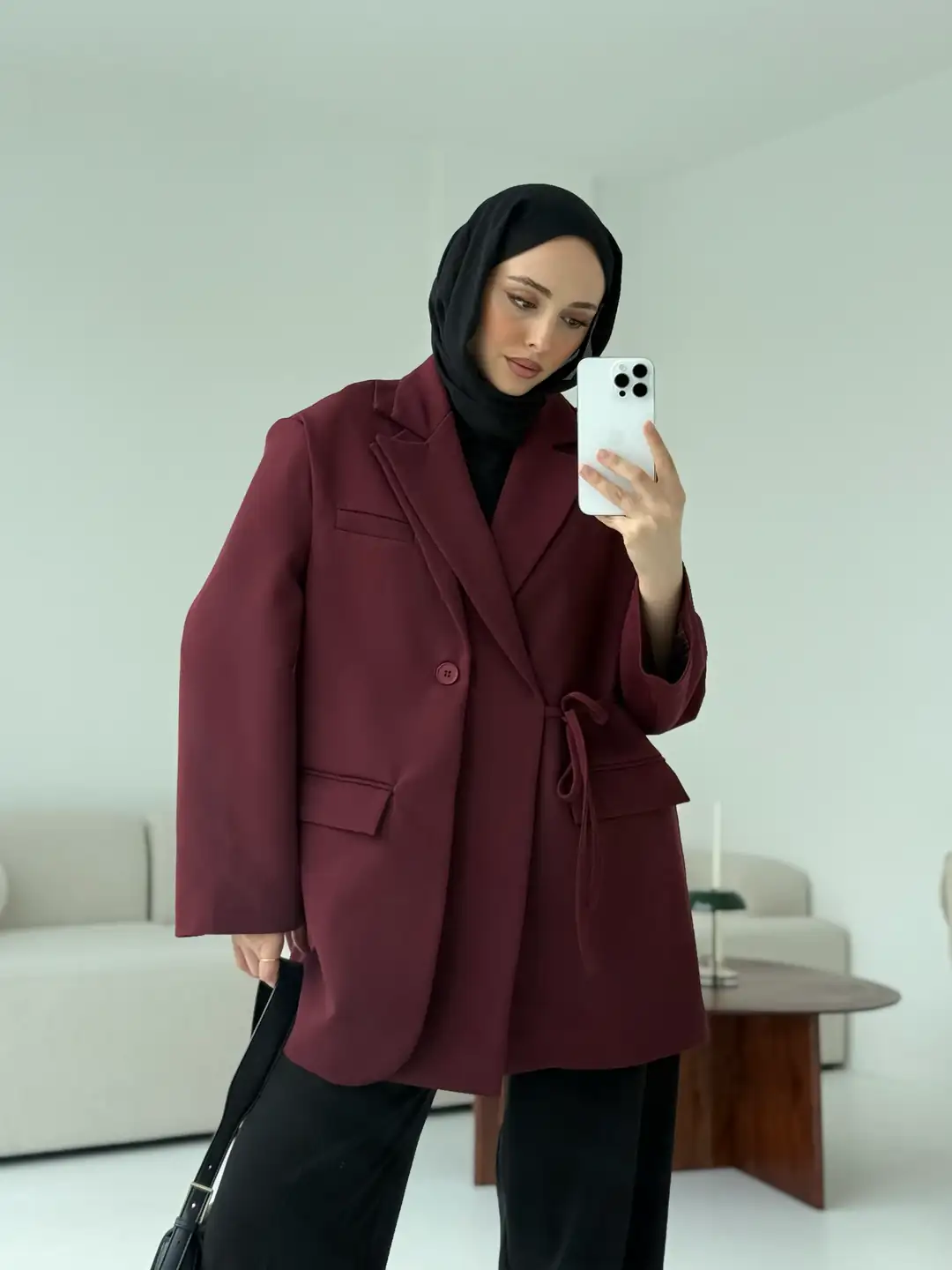 Tasarım Blazer Ceket Bordo