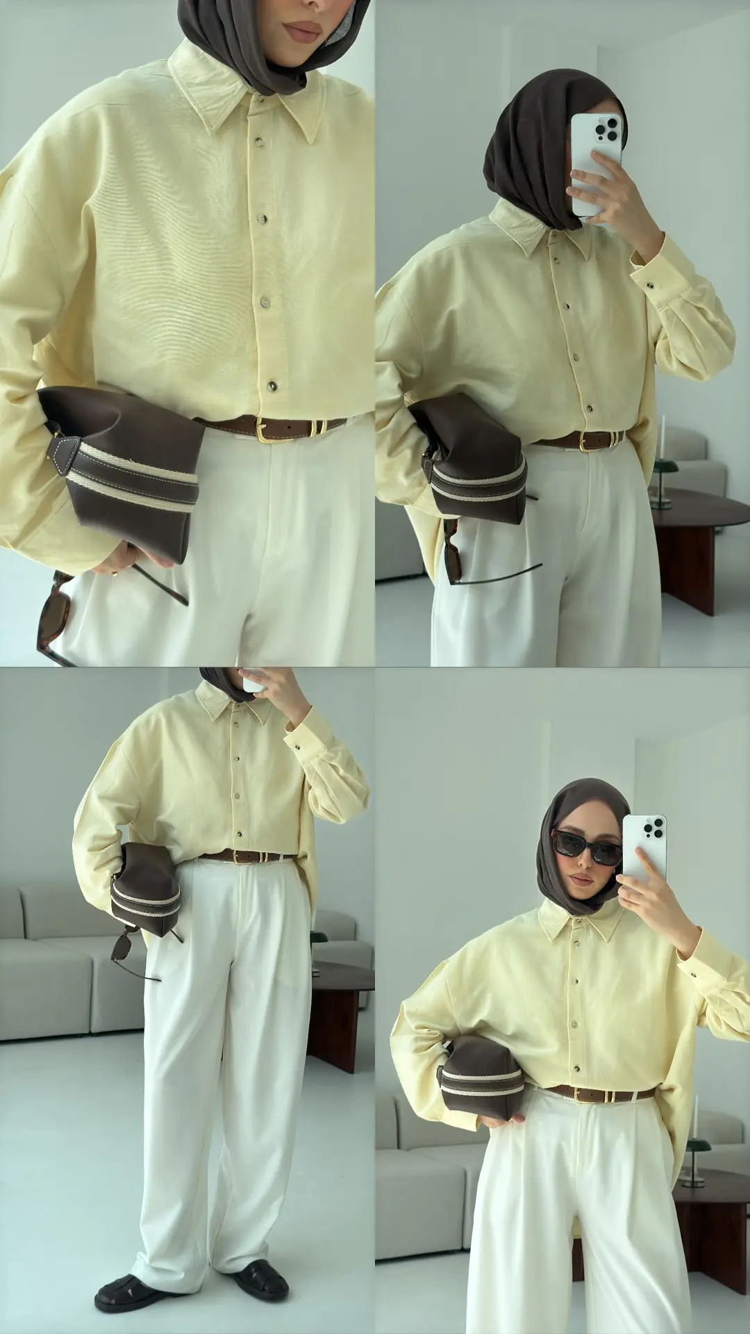 Basic Oversize Keten Gömlek Sarı