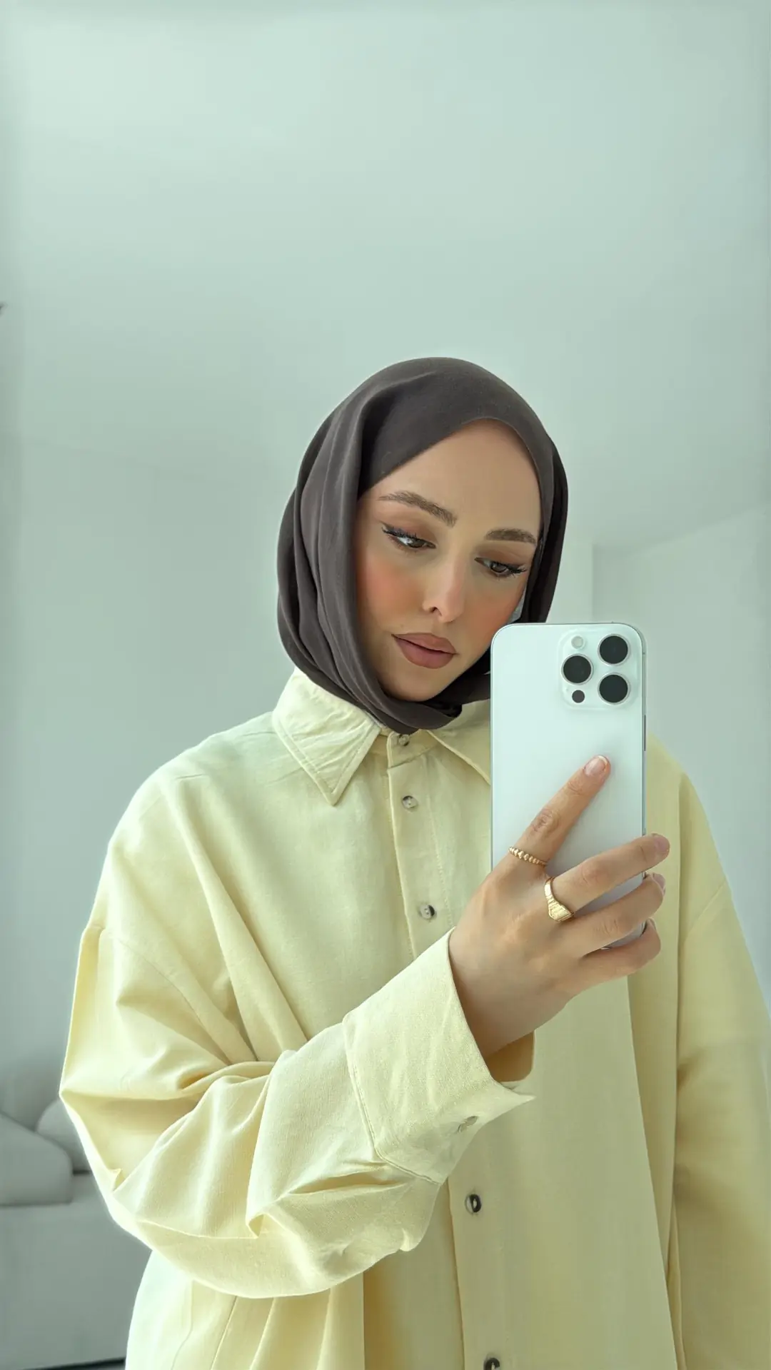 Basic Oversize Keten Gömlek Sarı