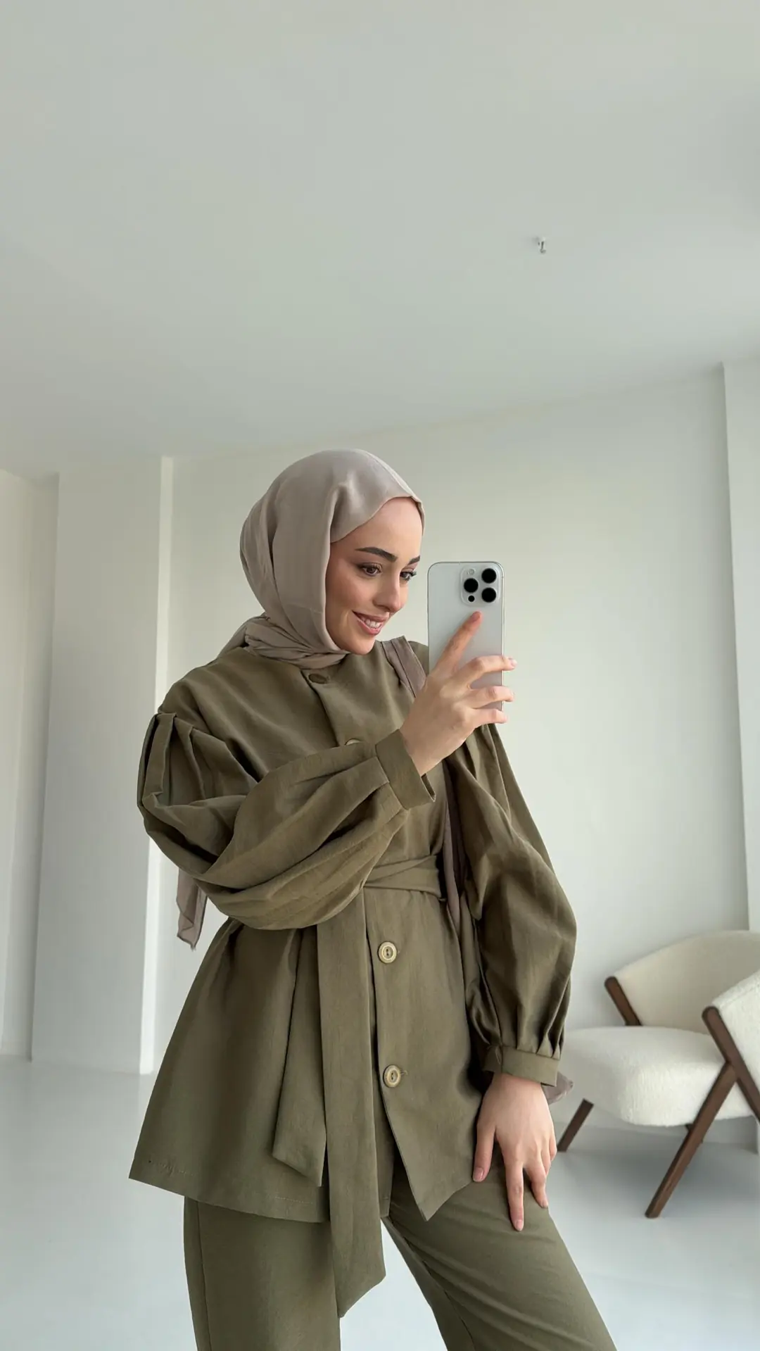 Yağ Yeşili Düğmeli Takım Premium