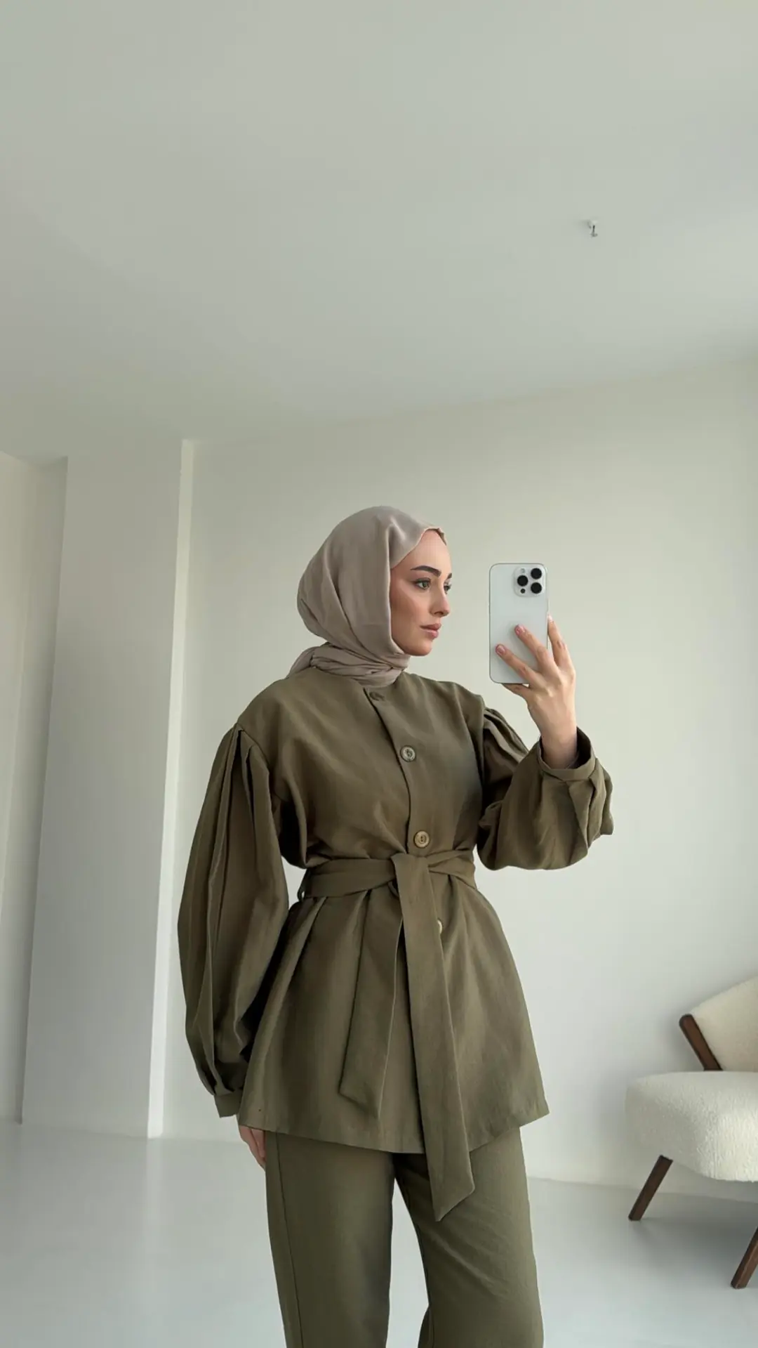 Yağ Yeşili Düğmeli Takım Premium