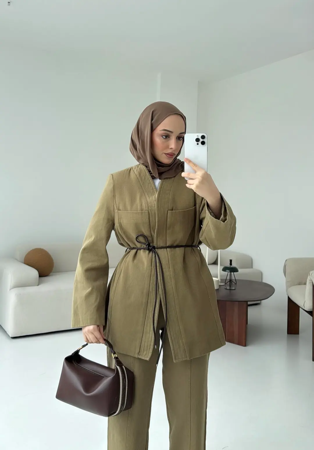 Gabardin Kemerli Takım Haki