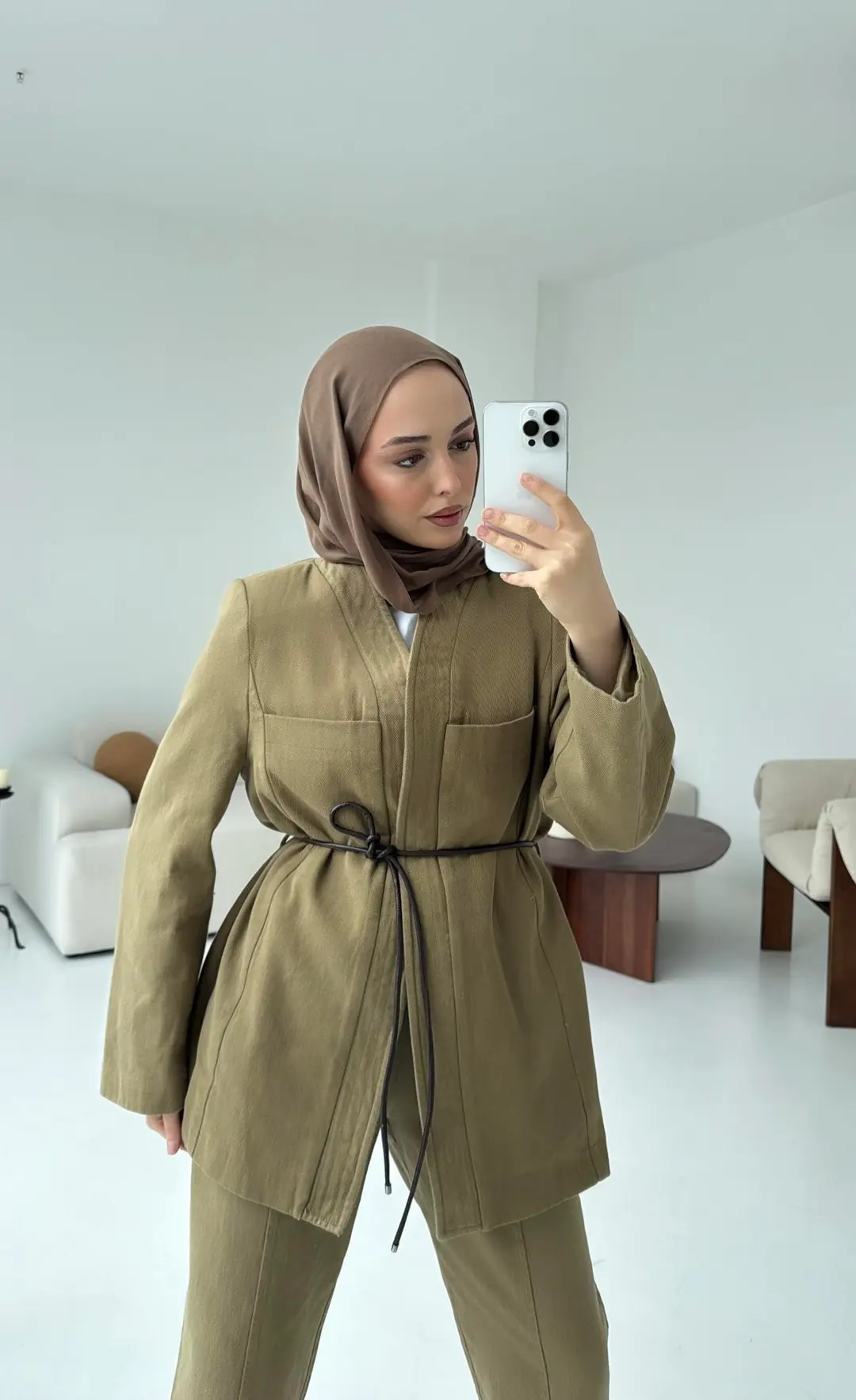 Gabardin Kemerli Takım Haki