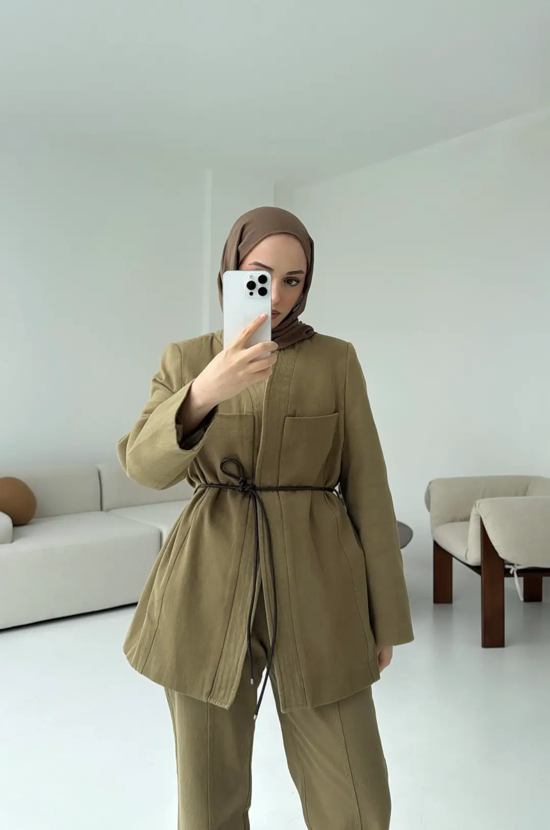 Gabardin Kemerli Takım Haki
