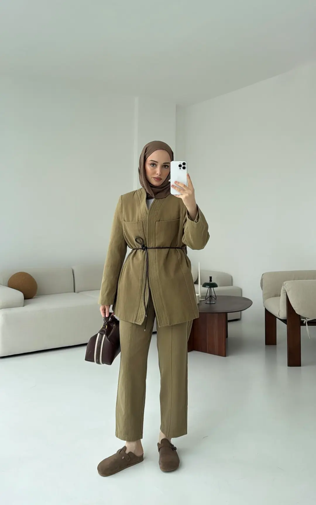 Gabardin Kemerli Takım Haki