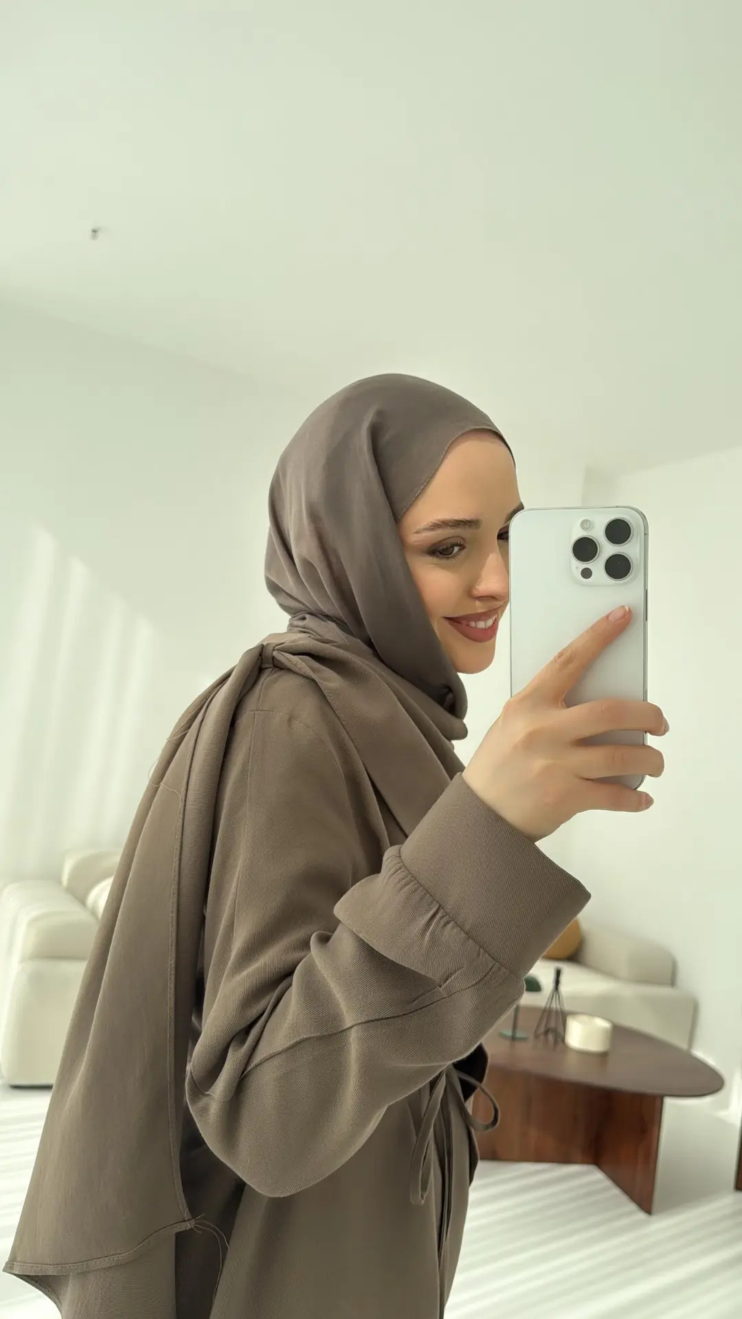 Drape Yaka Bluz Takım Vizon