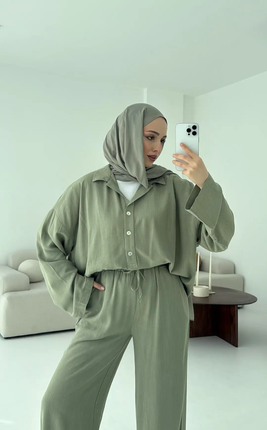 Haki Bluz Takım Bukle