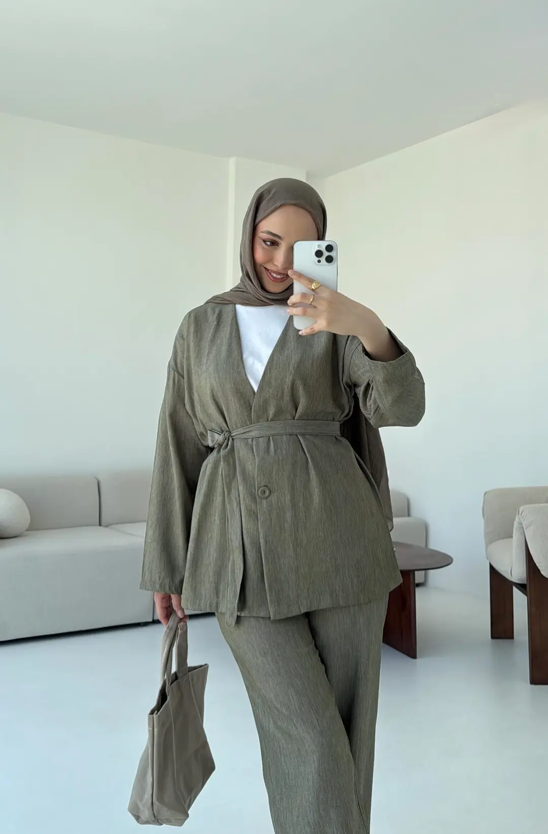 Tencel Keten Takım Haki