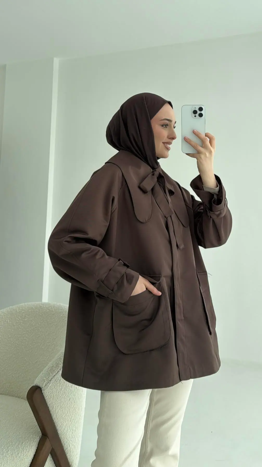 Astarlı Kahve Trençkot