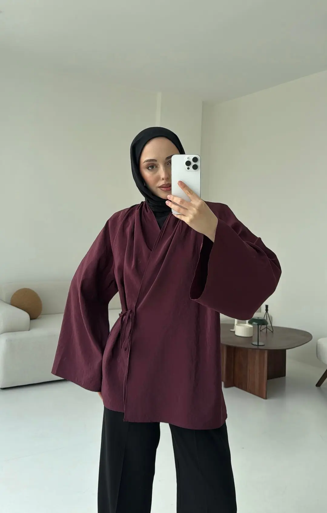 Orijinal Marka Kimono Bordo