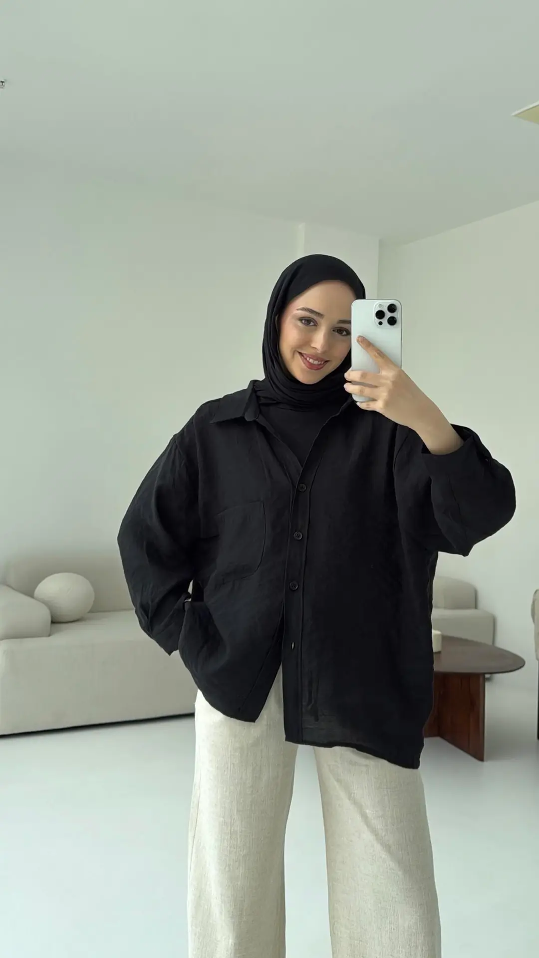 Düşük Omuz Oversize Gömlek Siyah