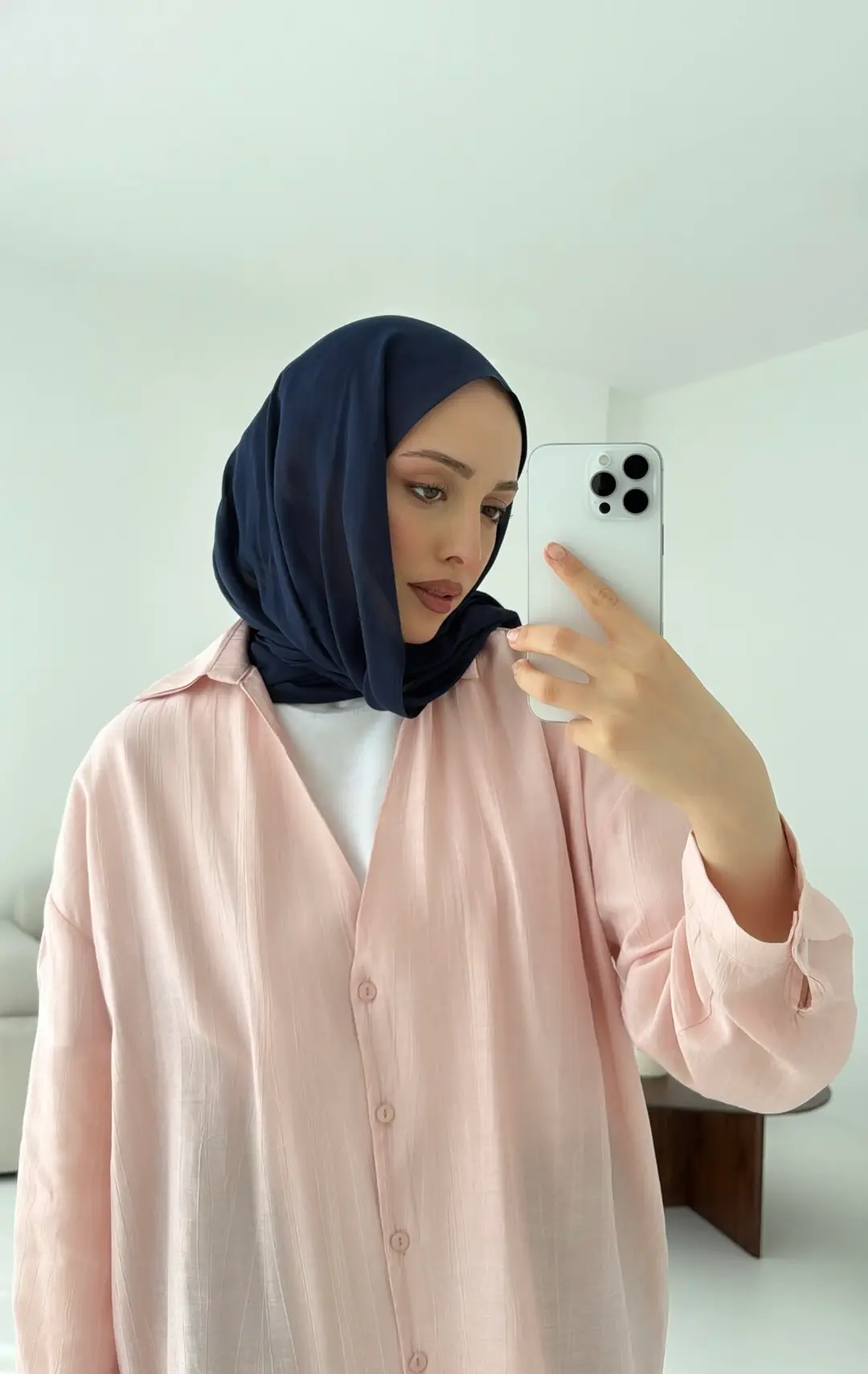 V Yaka Salaş Gömlek Pembe