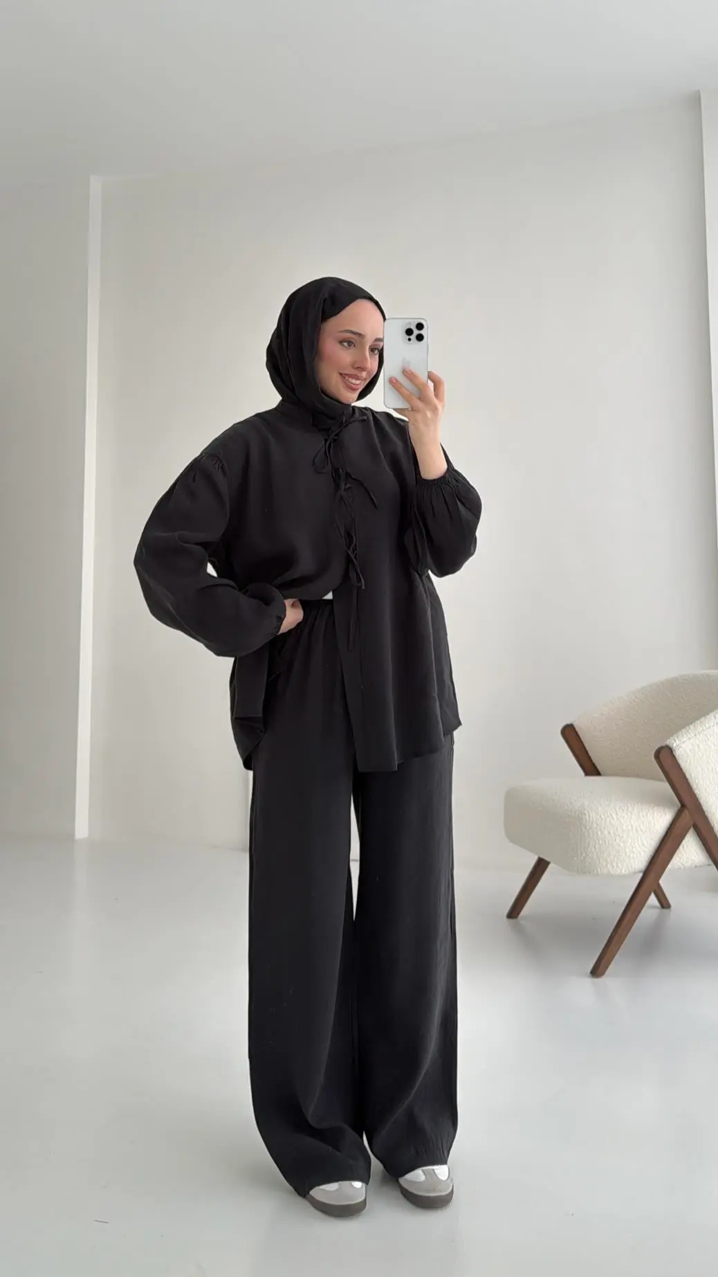 Tencel Bağlamalı Takım Siyah