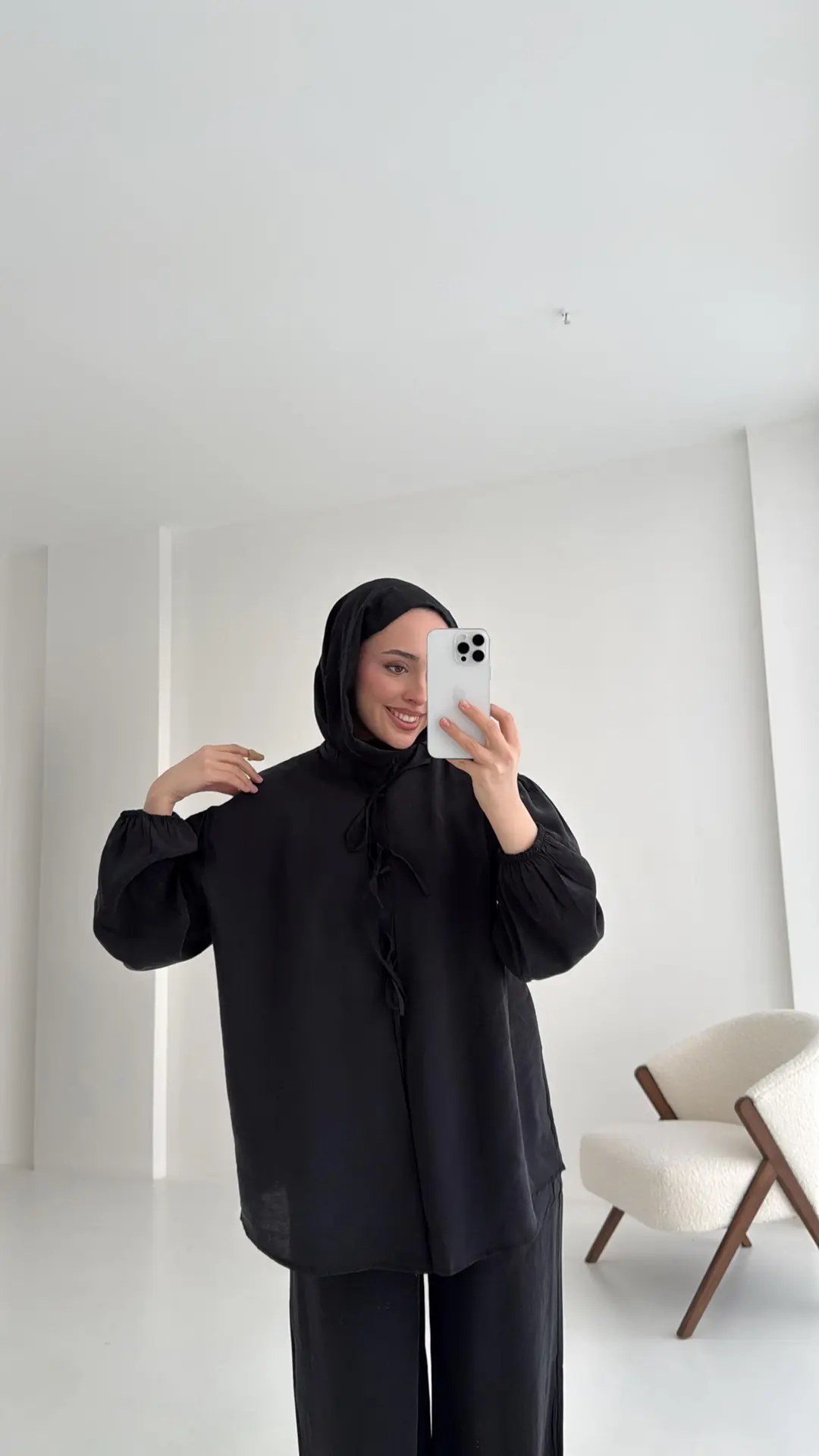 Tencel Bağlamalı Takım Siyah