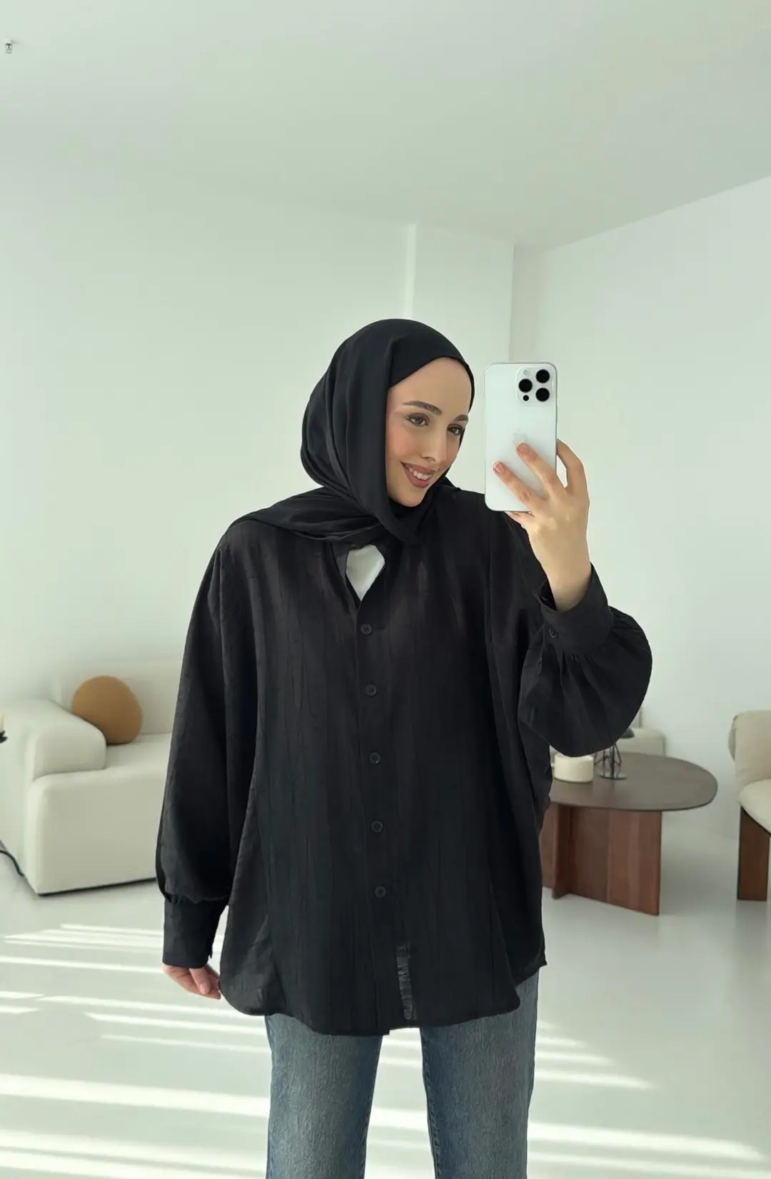 Oversize Premium Gömlek Siyah