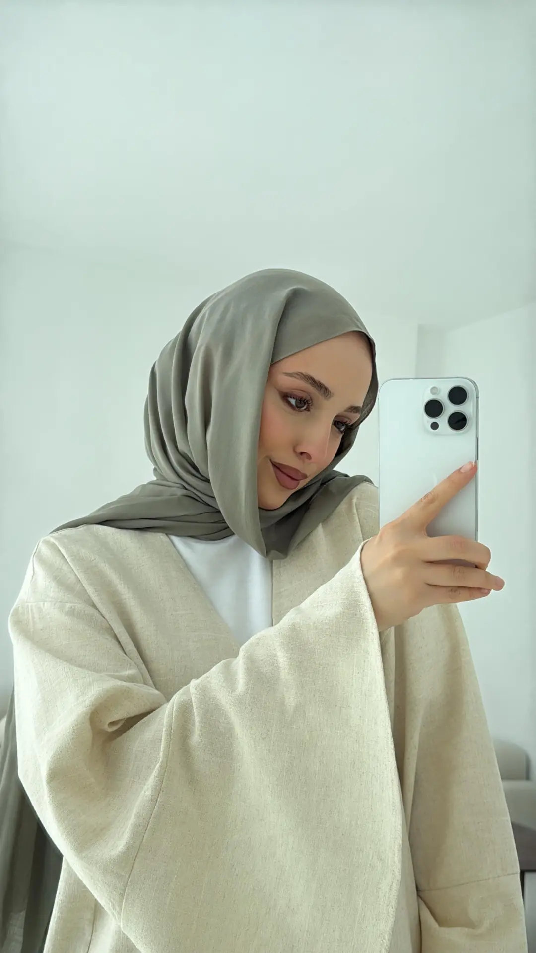 Kol Detaylı Kimono Keten Takım Natural