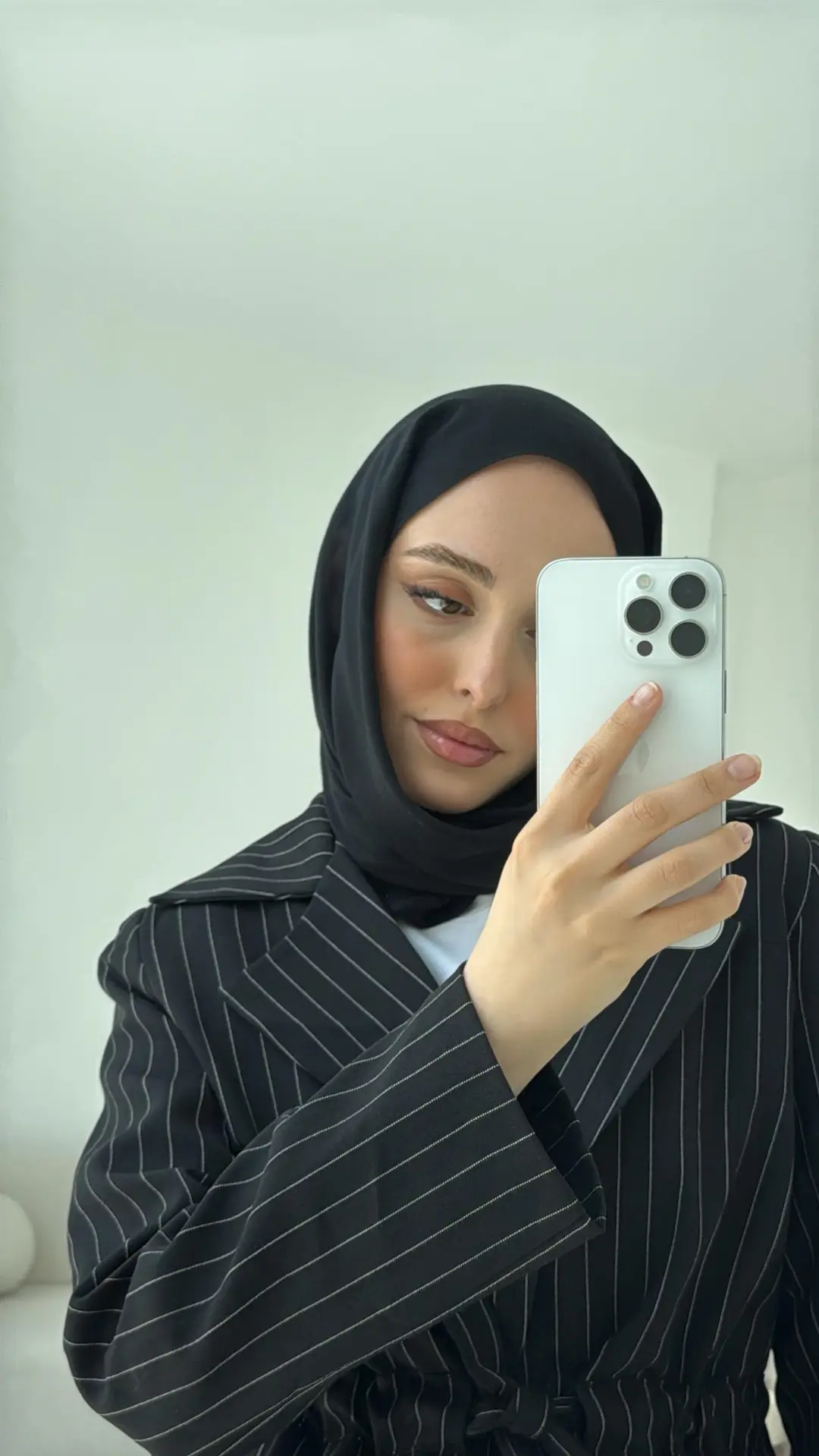 Bağlamalı Siyah Çizgili Blazer Ceket