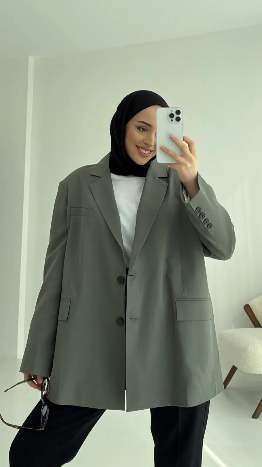 Haki Oversize Premium Blazer Ceket