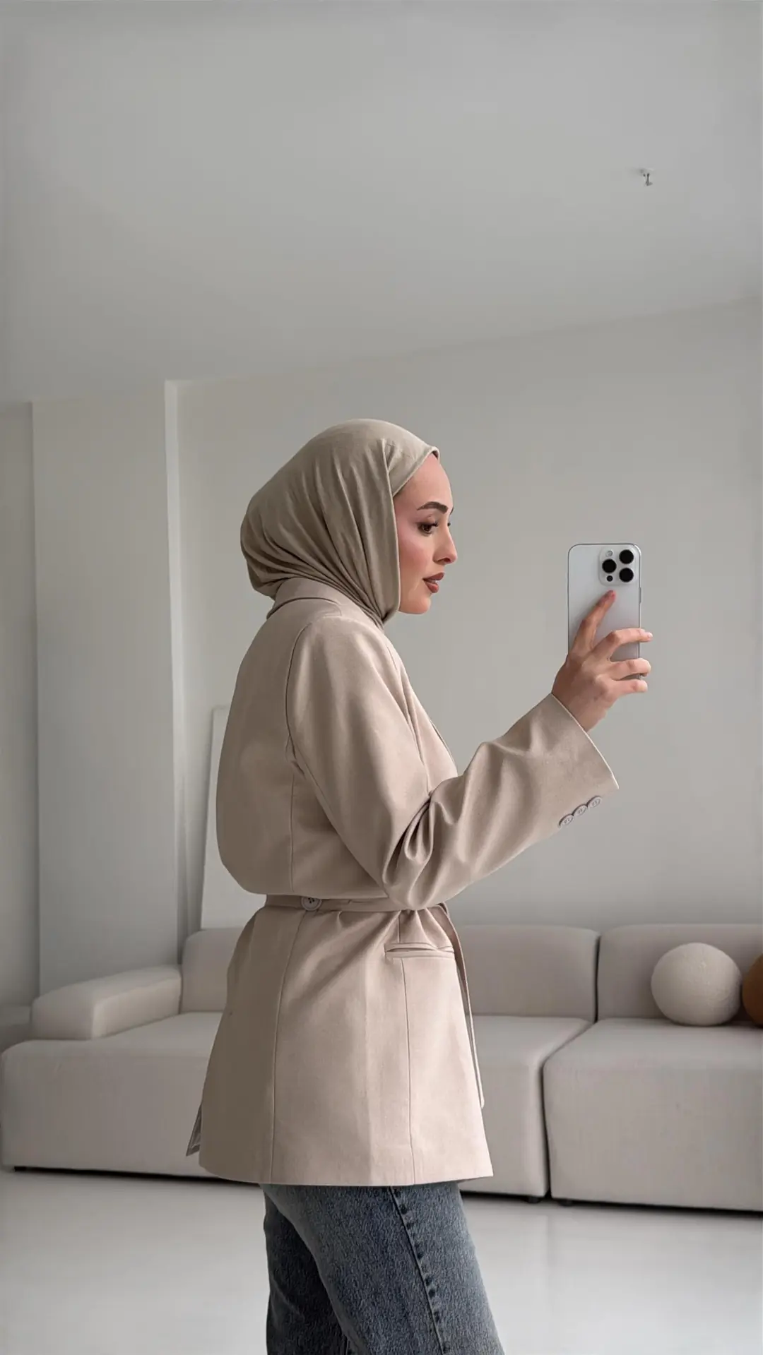 Bağlamalı Blazer Ceket Bej