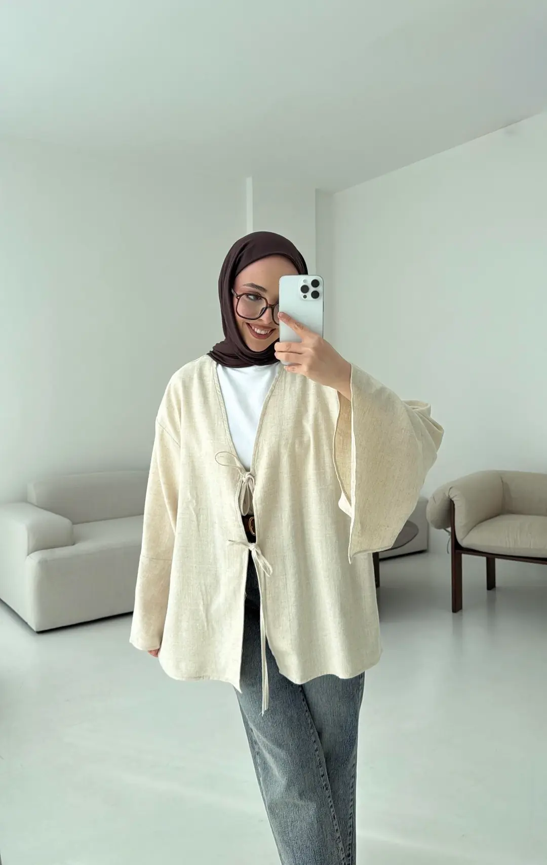 Kol Detay Kimono Natural