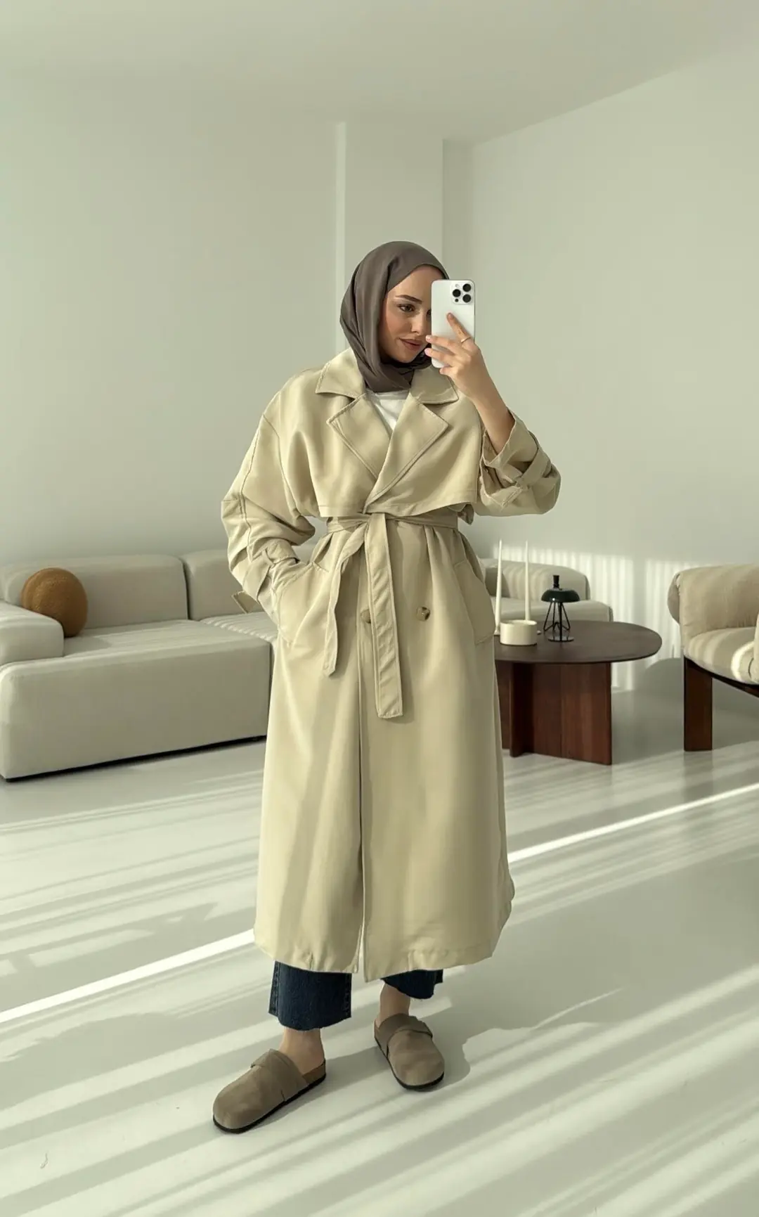 Oversize Bej Trençkot