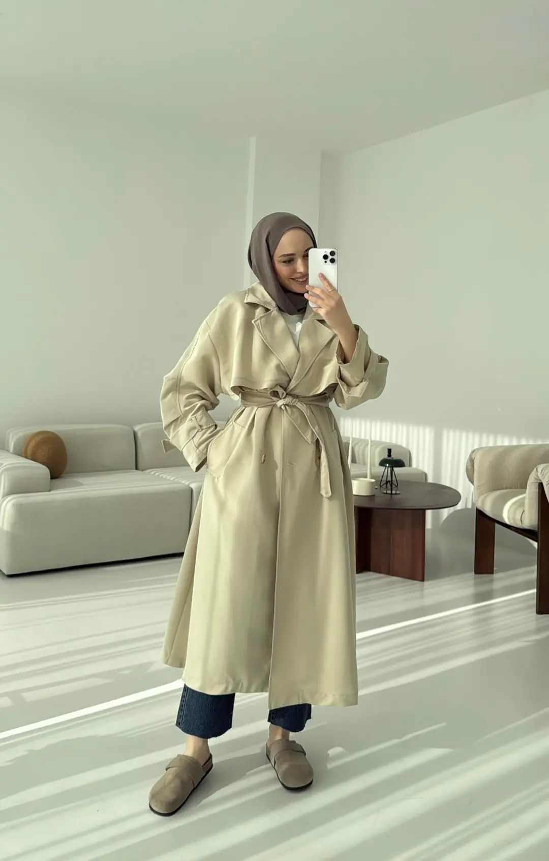 Oversize Bej Trençkot