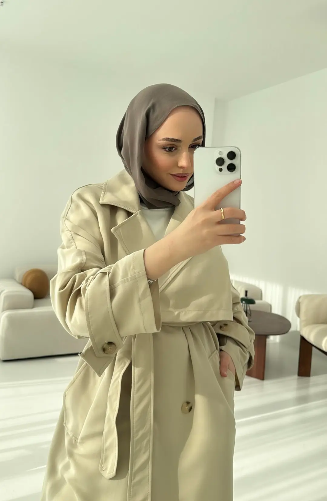Oversize Bej Trençkot