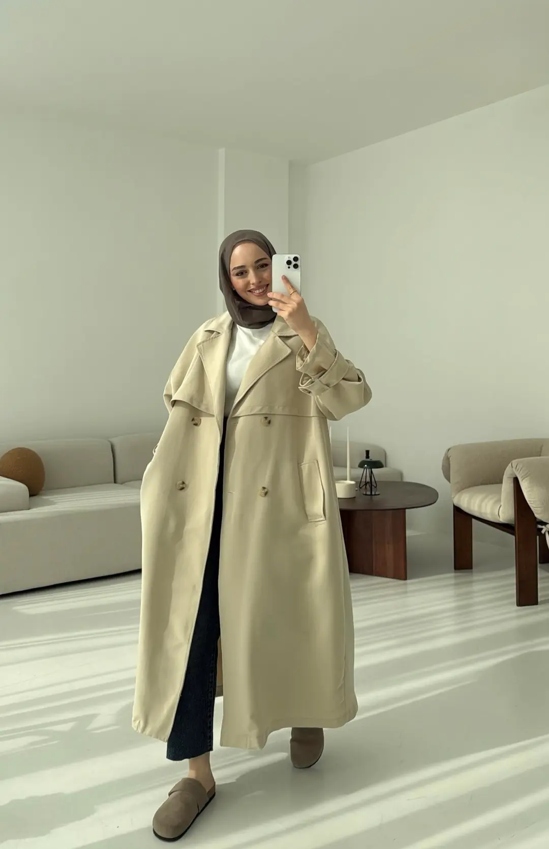 Oversize Bej Trençkot