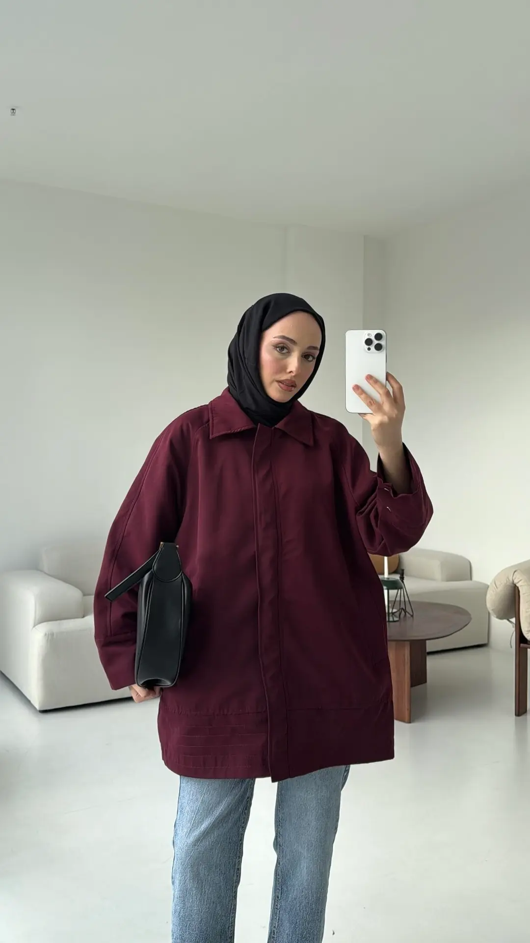 Deri Kemerli Premium Astarlı Fermuarlı Trençkot