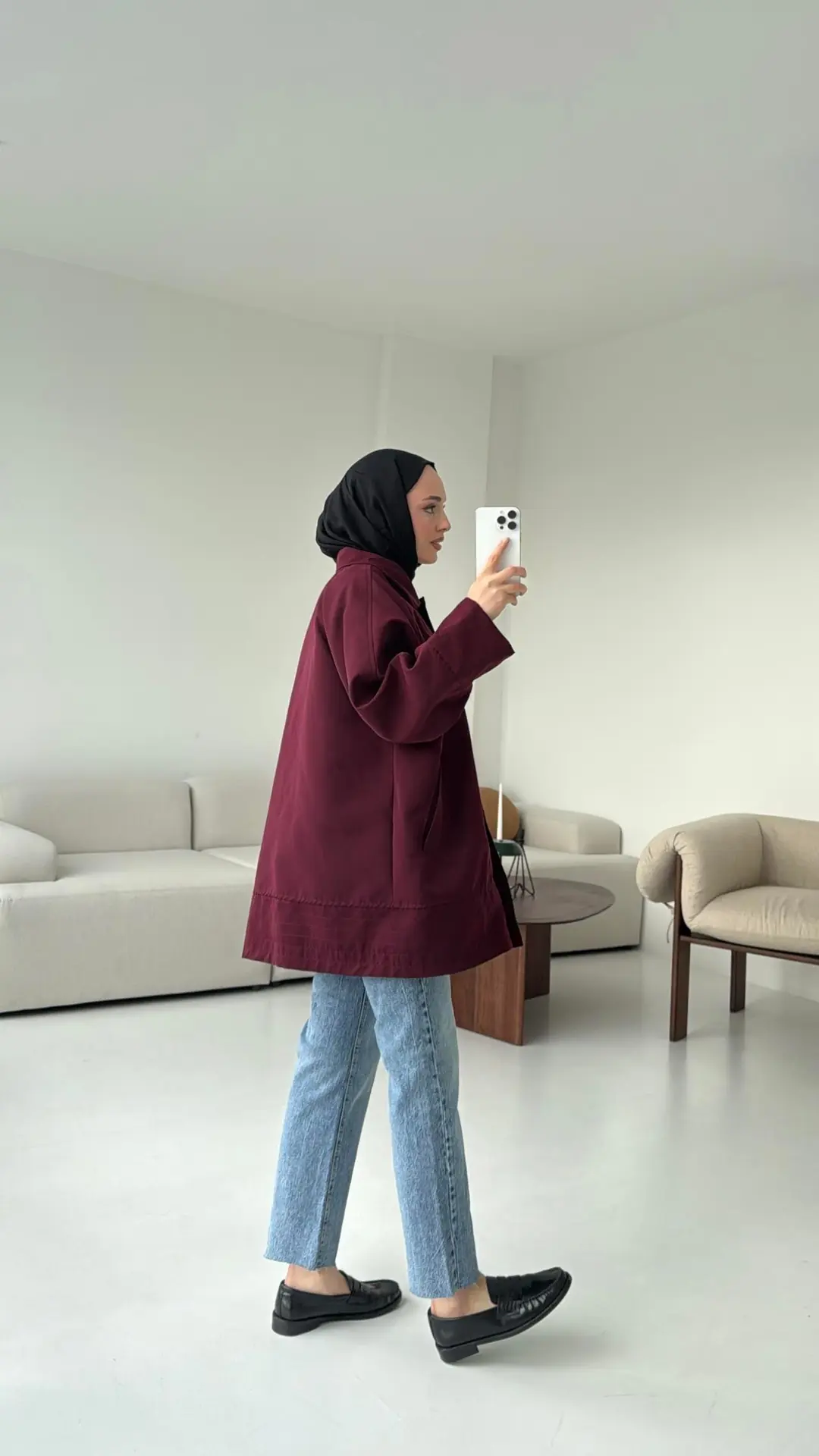 Deri Kemerli Premium Astarlı Fermuarlı Trençkot
