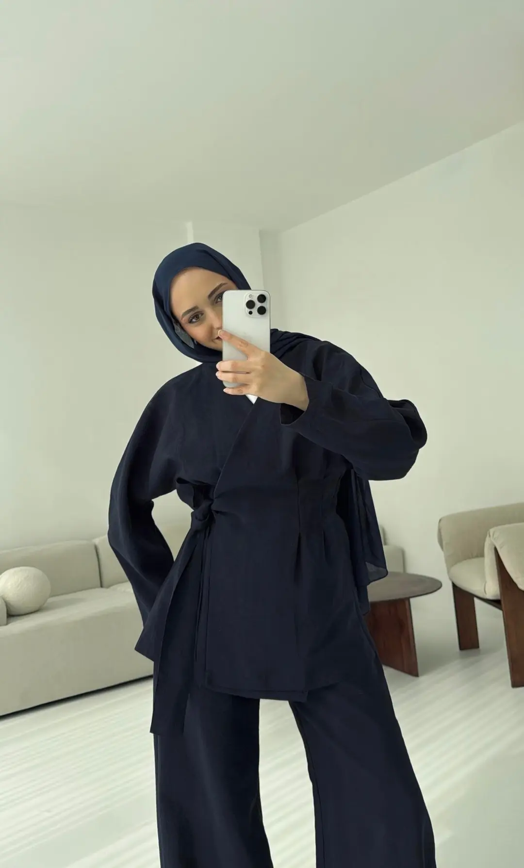 Lacivert Yandan Bağlamalı Takım