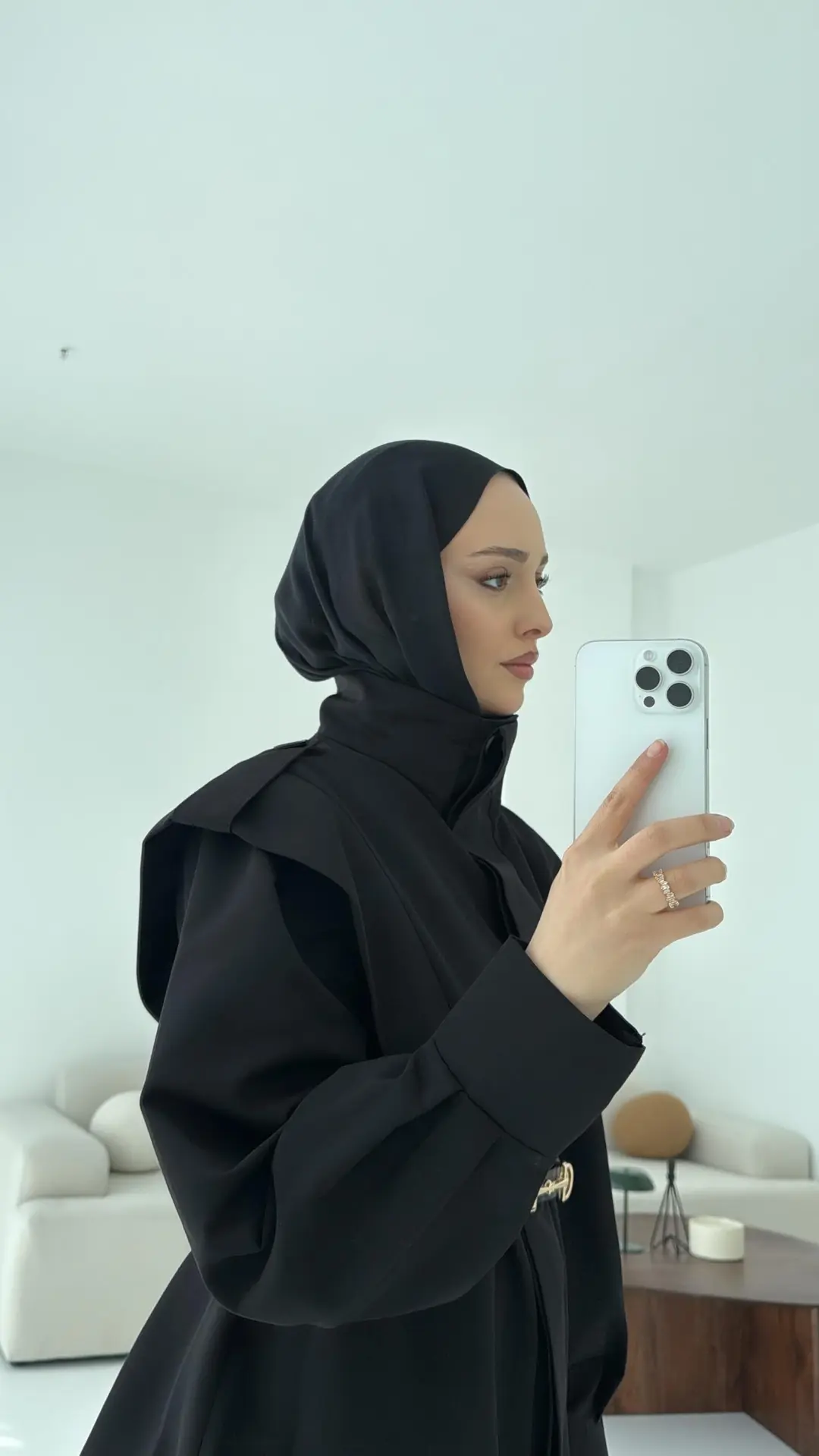 Kemerli Trençkot Siyah