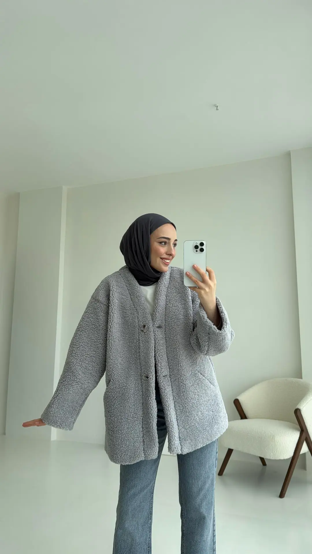 İki Düğmeli Teddy Ceket