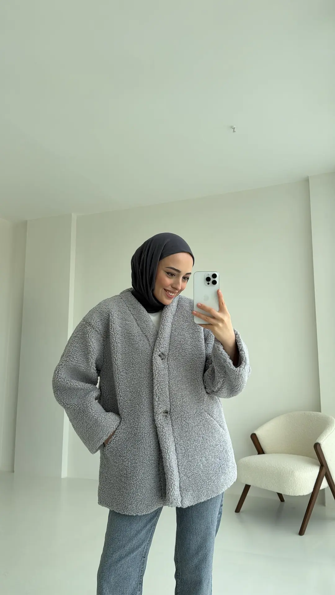 İki Düğmeli Teddy Ceket