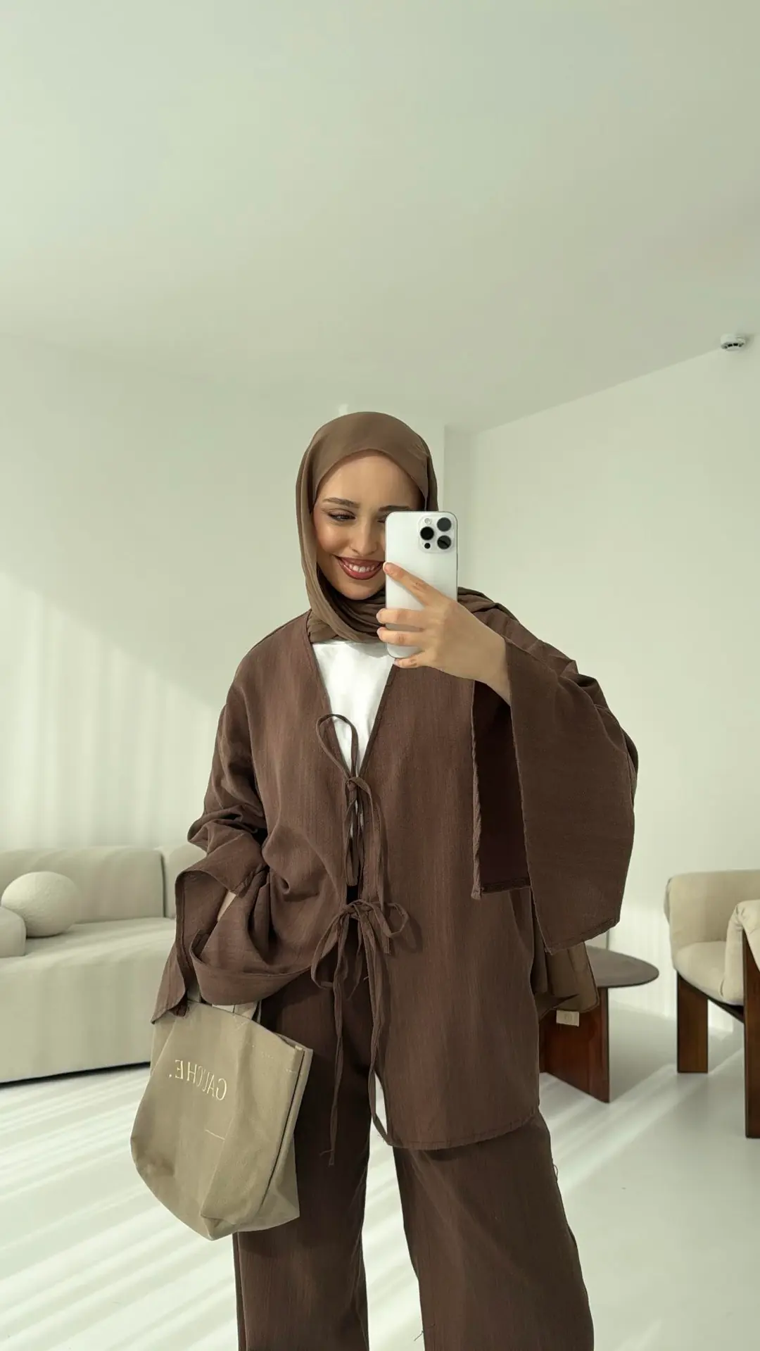 Kol Detaylı Kimono Keten Takım