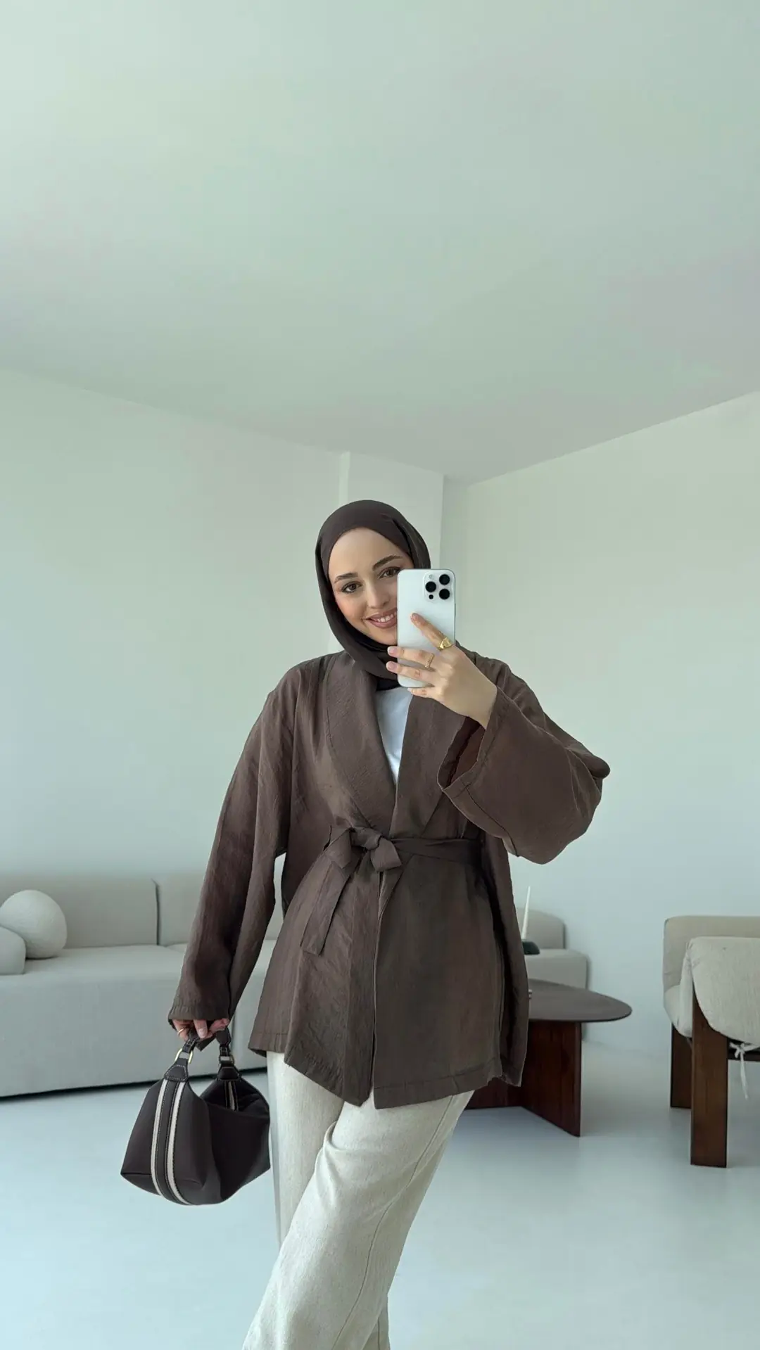 Model Yazlık Kimono Kahve