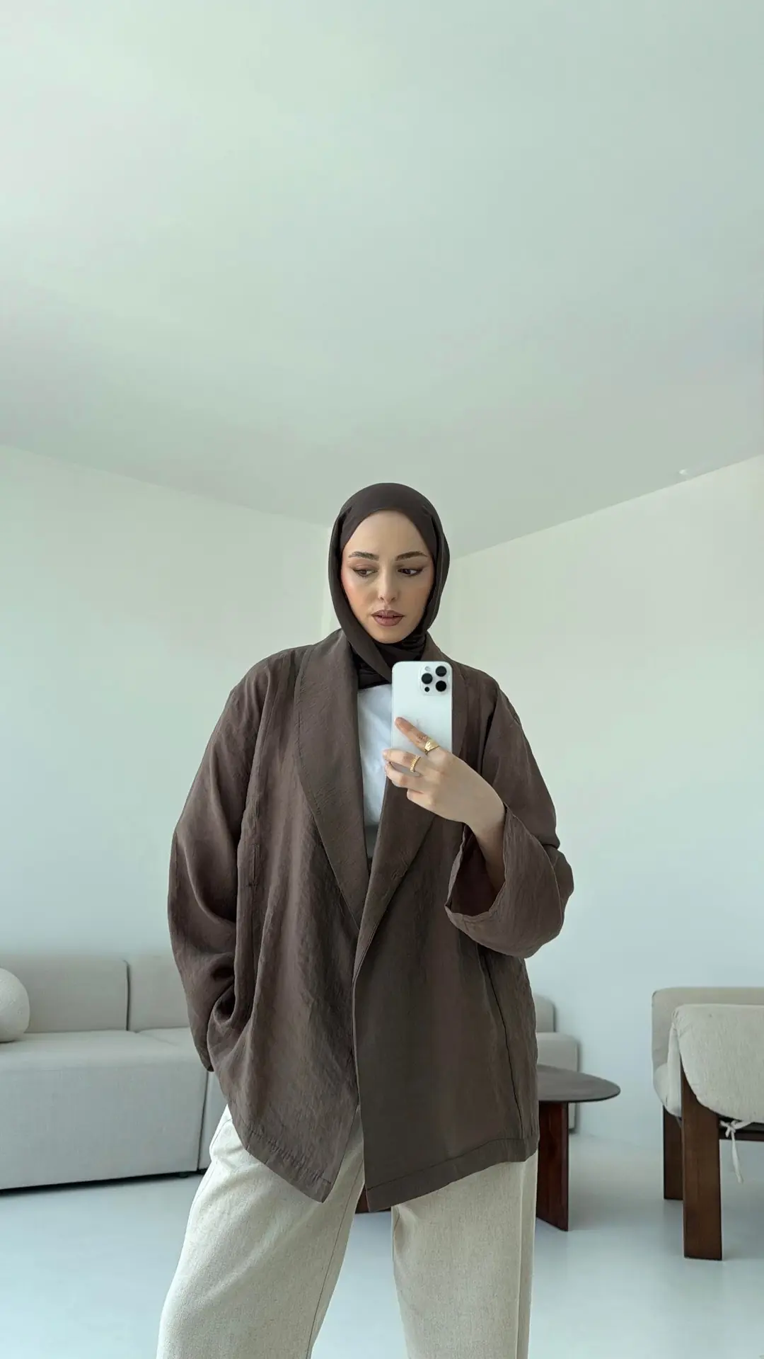 Model Yazlık Kimono Kahve
