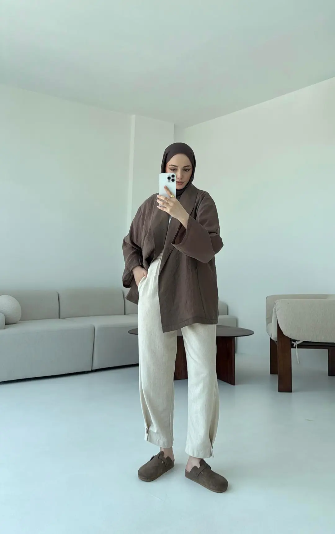 Model Yazlık Kimono Kahve