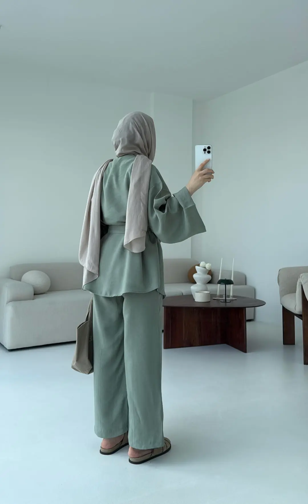Bağlamalı Kimono Takım Çağla