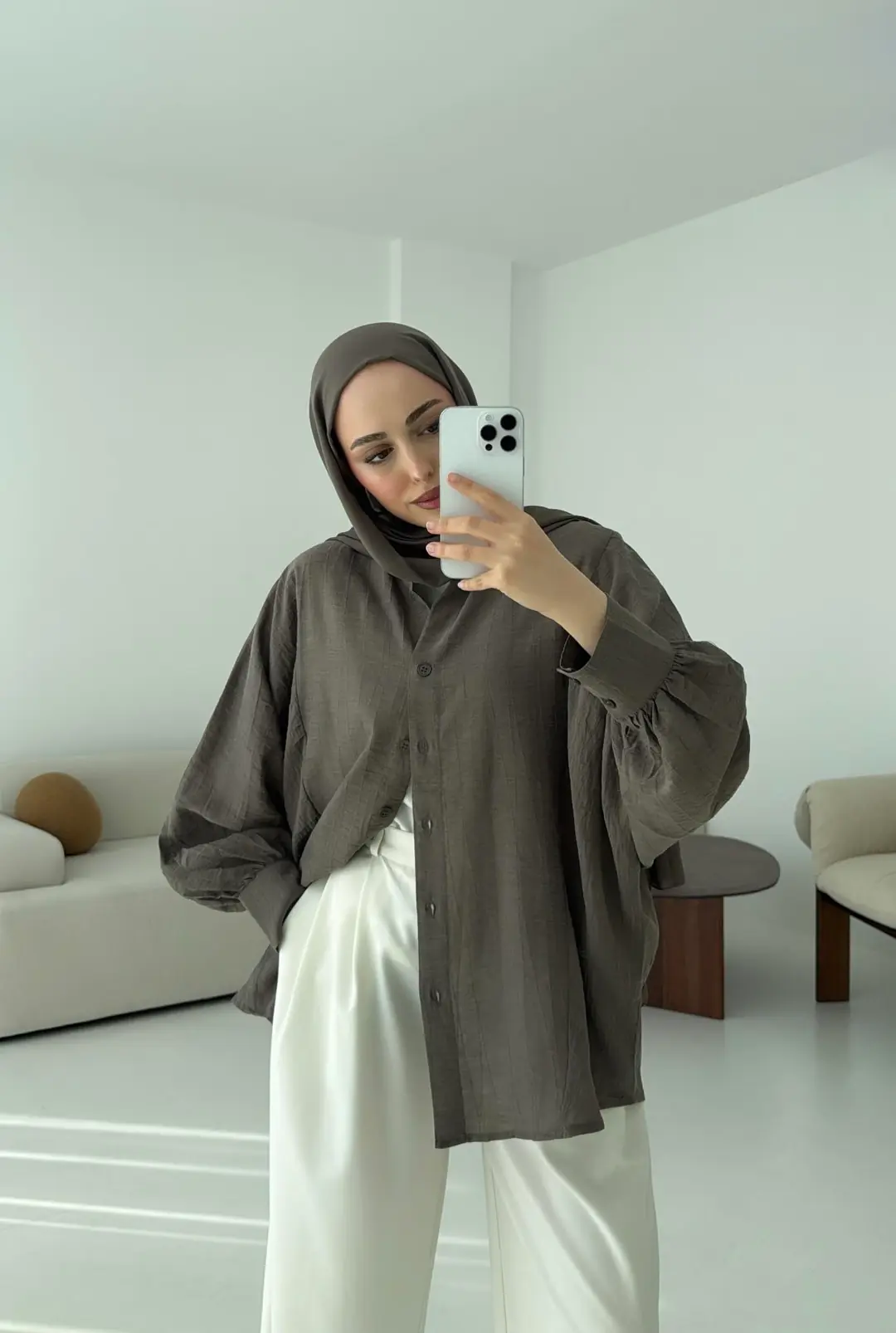 Oversize Premium Gömlek Haki