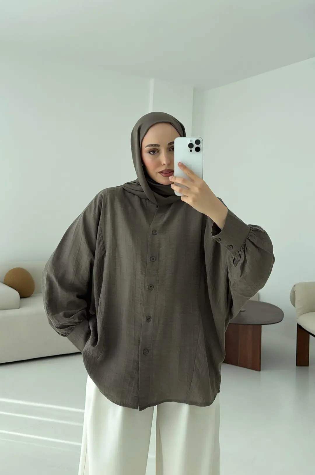 Oversize Premium Gömlek Haki