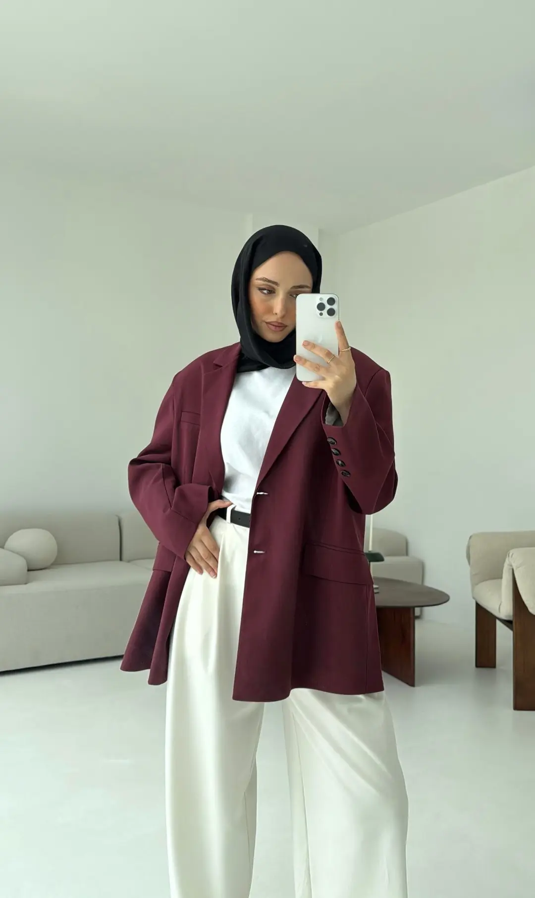 Bordo Oversize Premium Blazer Ceket