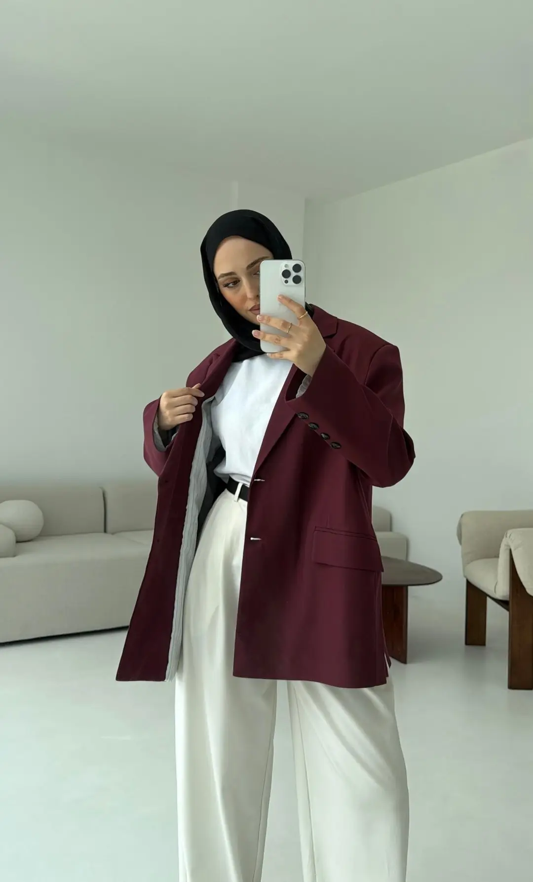 Bordo Oversize Premium Blazer Ceket