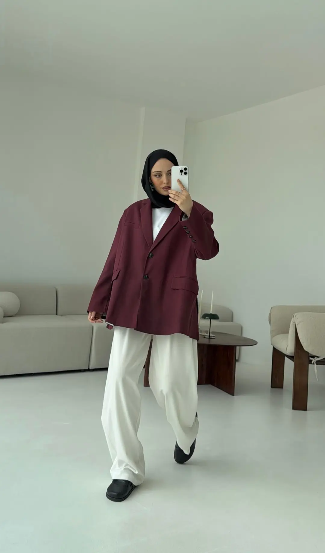 Bordo Oversize Premium Blazer Ceket