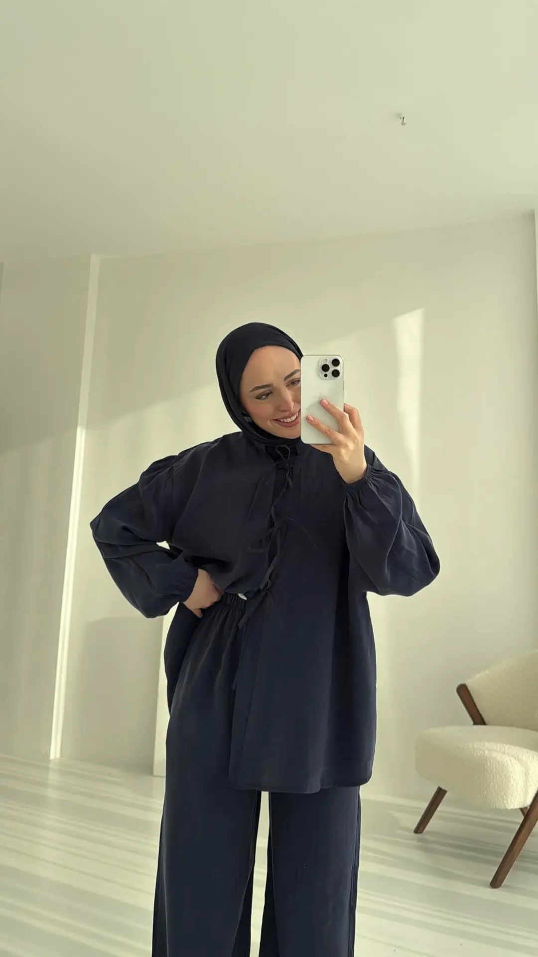 Tencel Bağlamalı Takım Lacivert