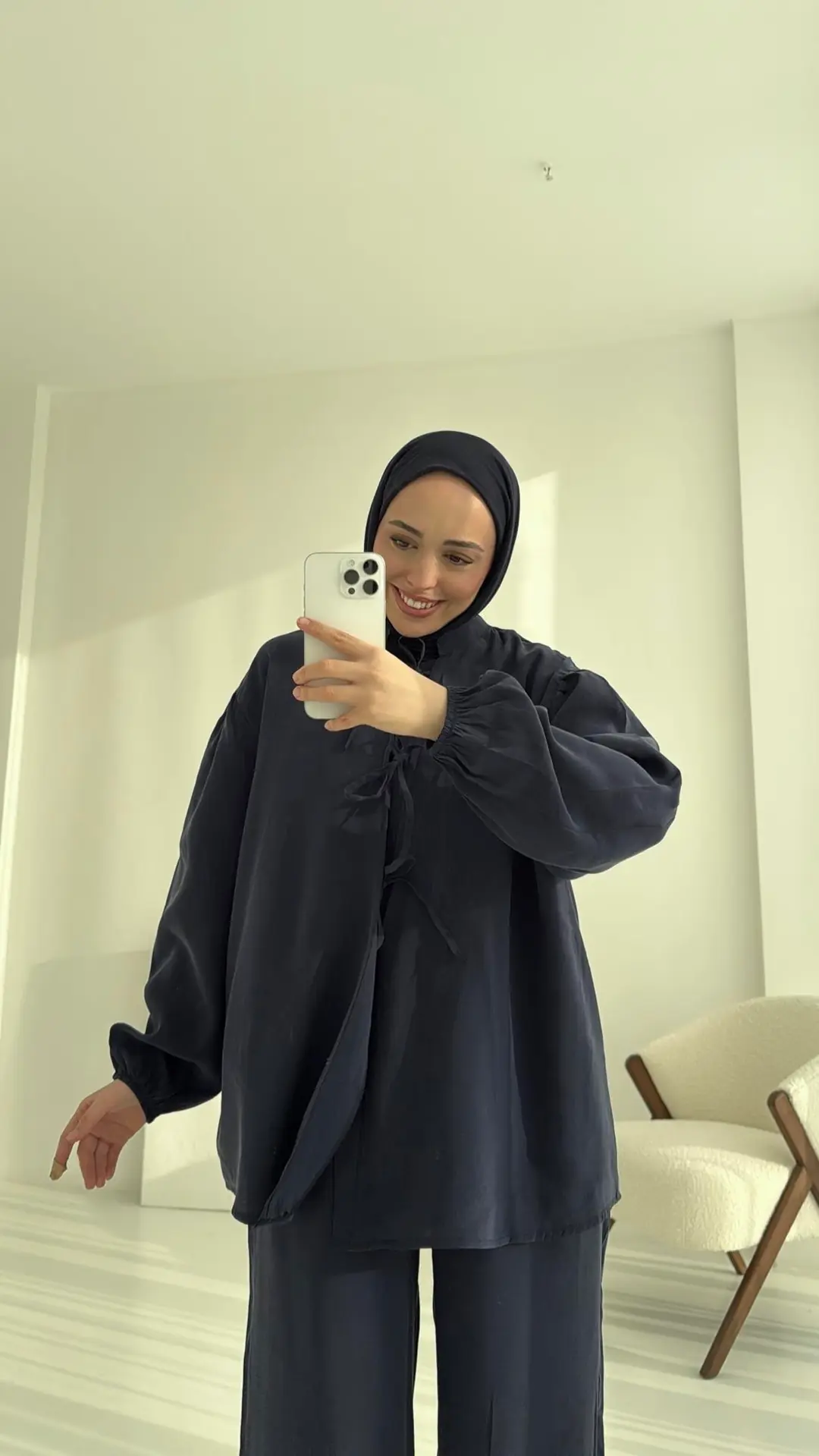 Tencel Bağlamalı Takım Lacivert