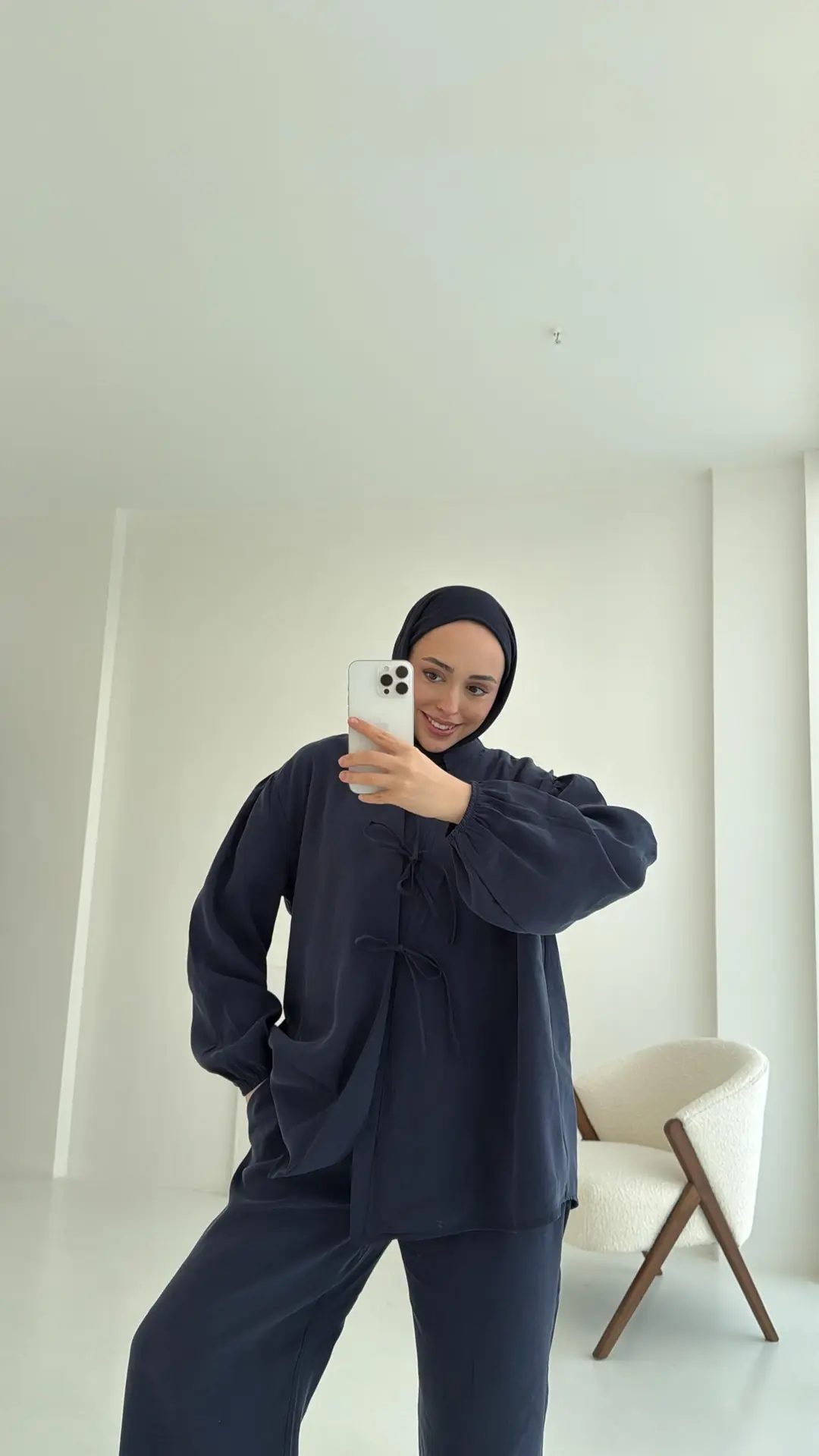 Tencel Bağlamalı Takım Lacivert
